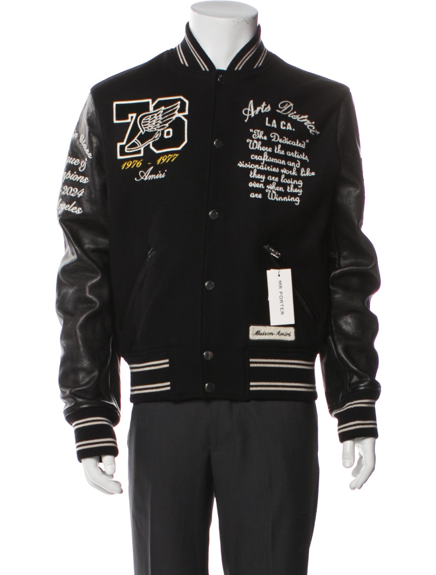 Amiri Wool Graphic Print Varsity Jacket