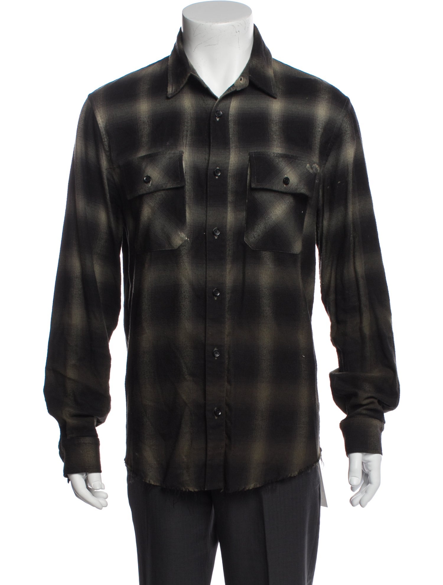 Amiri Plaid Print Long Sleeve Shirt