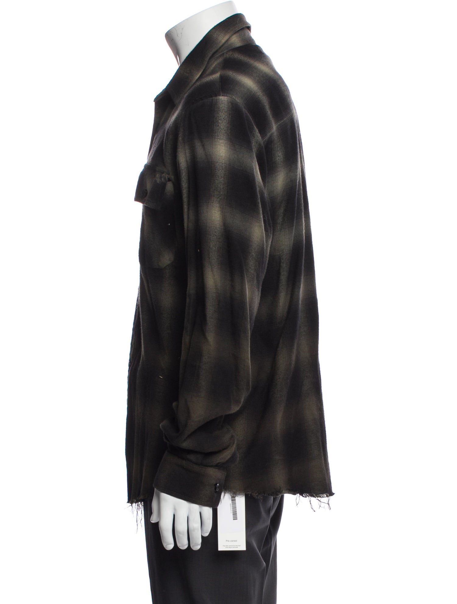 Amiri Plaid Print Long Sleeve Shirt