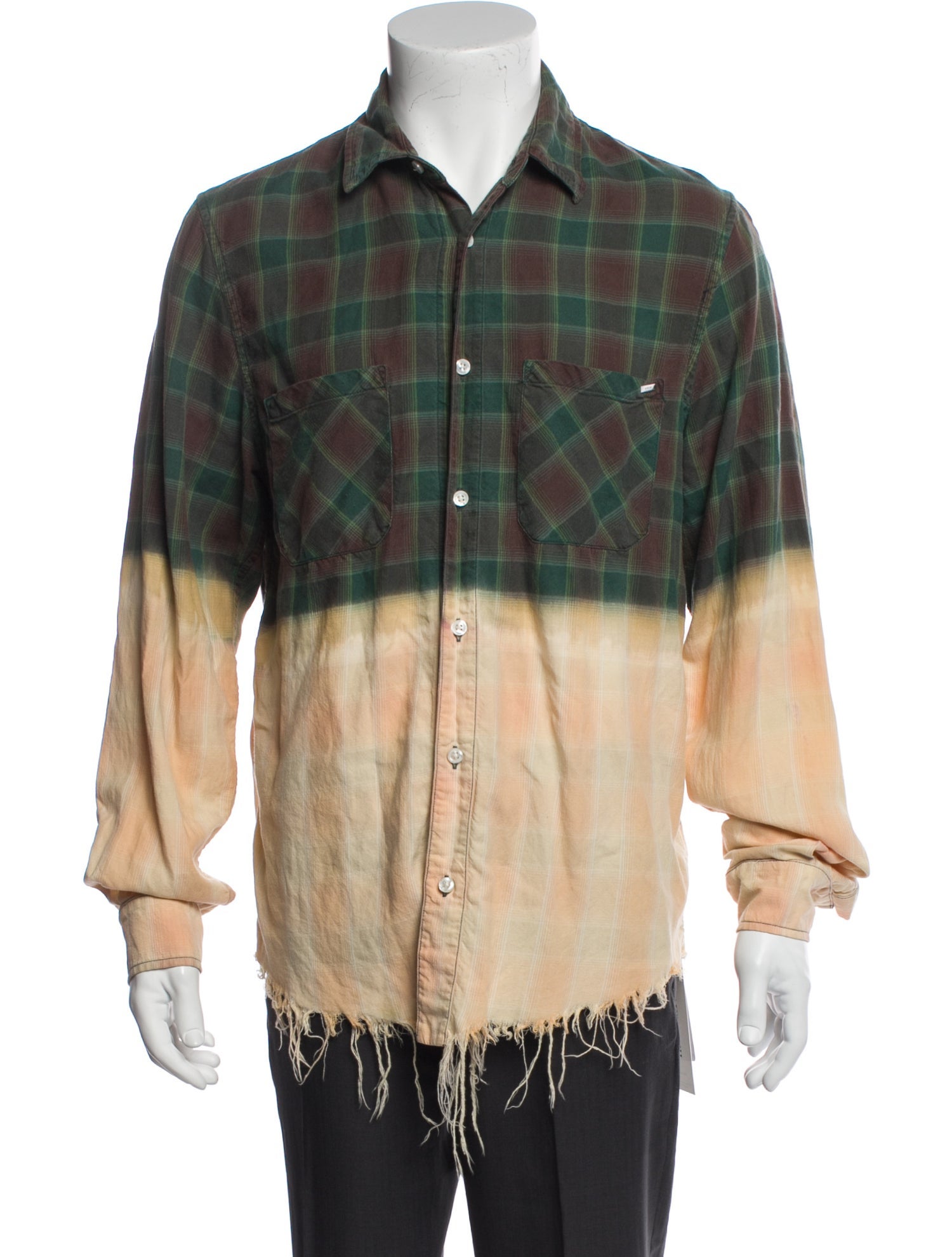Amiri Plaid Print Long Sleeve Shirt