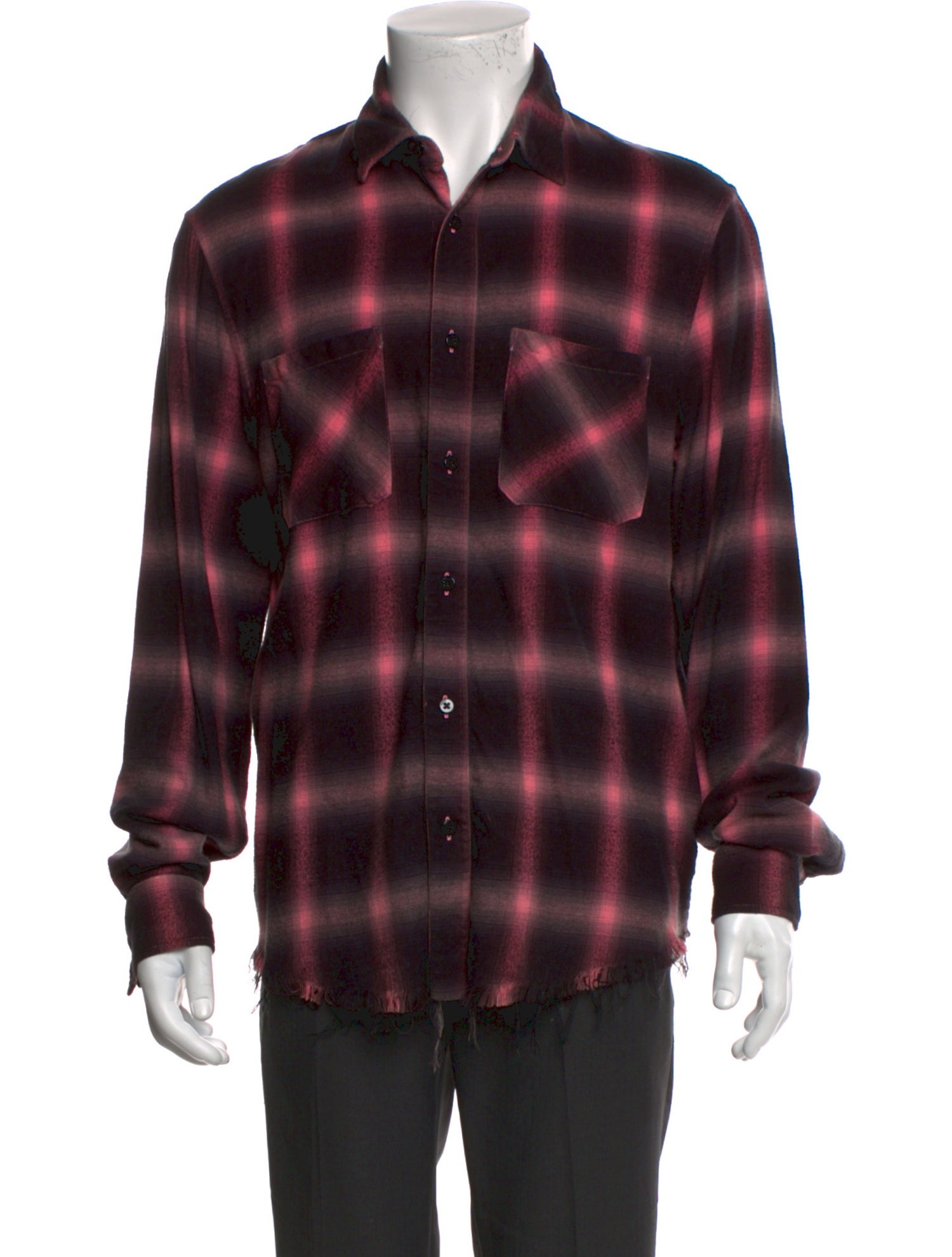 Amiri Plaid Print Long Sleeve Shirt
