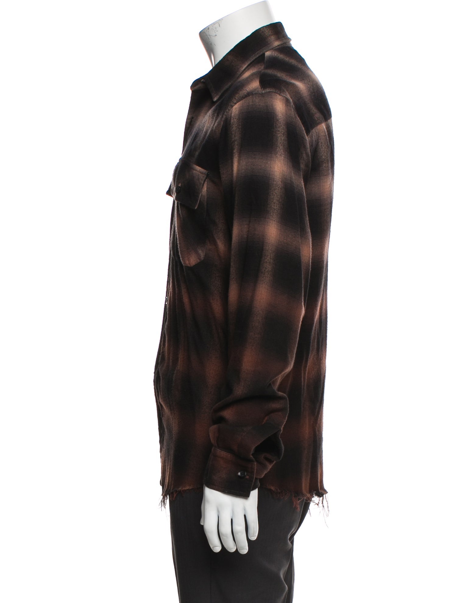 Amiri Plaid Print Long Sleeve Shirt