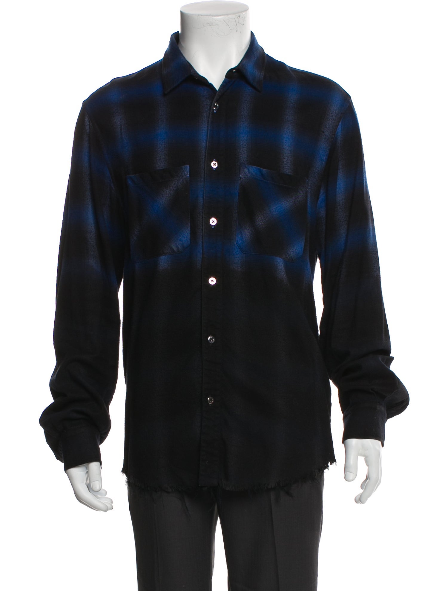 Amiri Plaid Print Long Sleeve Shirt