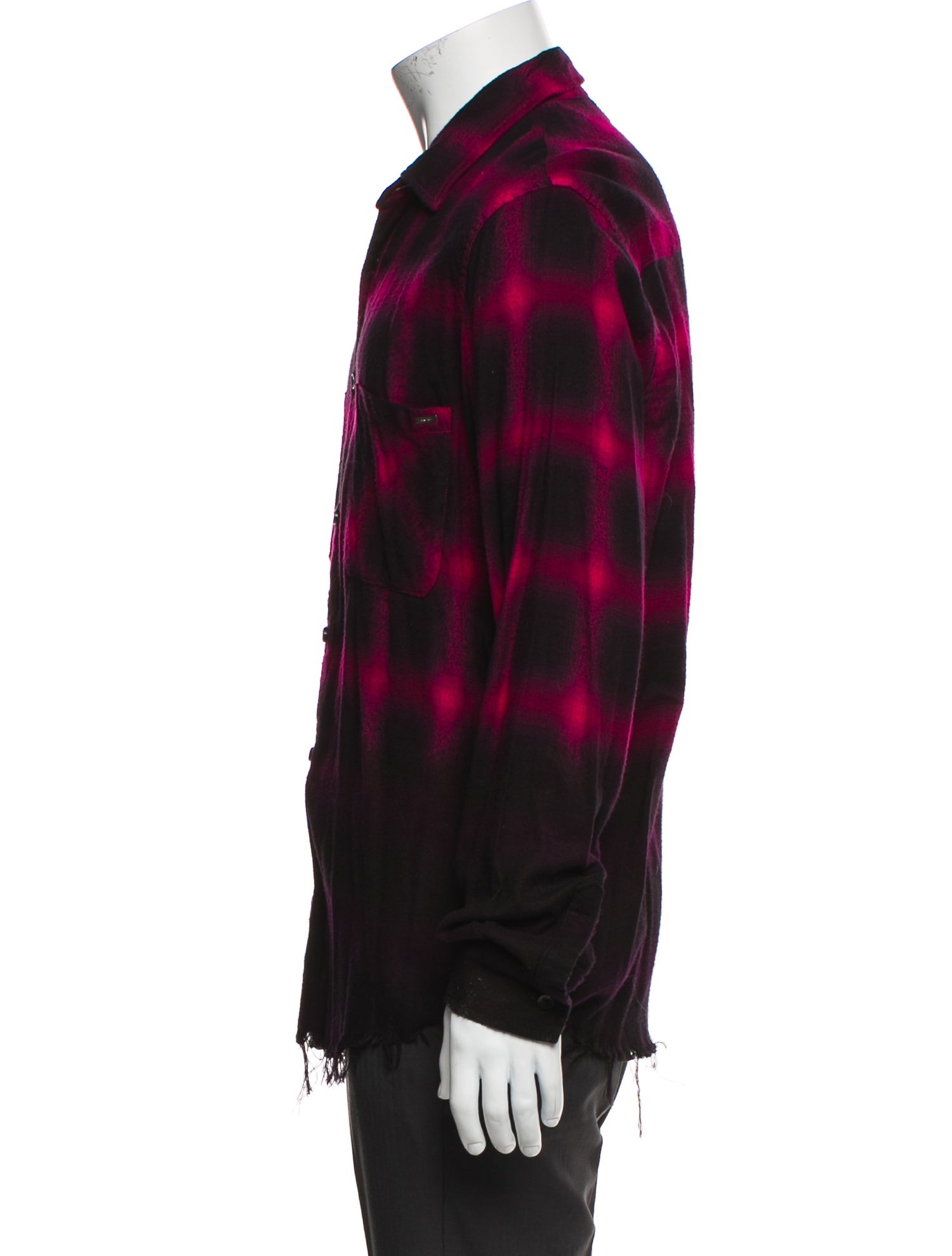 Amiri Plaid Print Long Sleeve Shirt