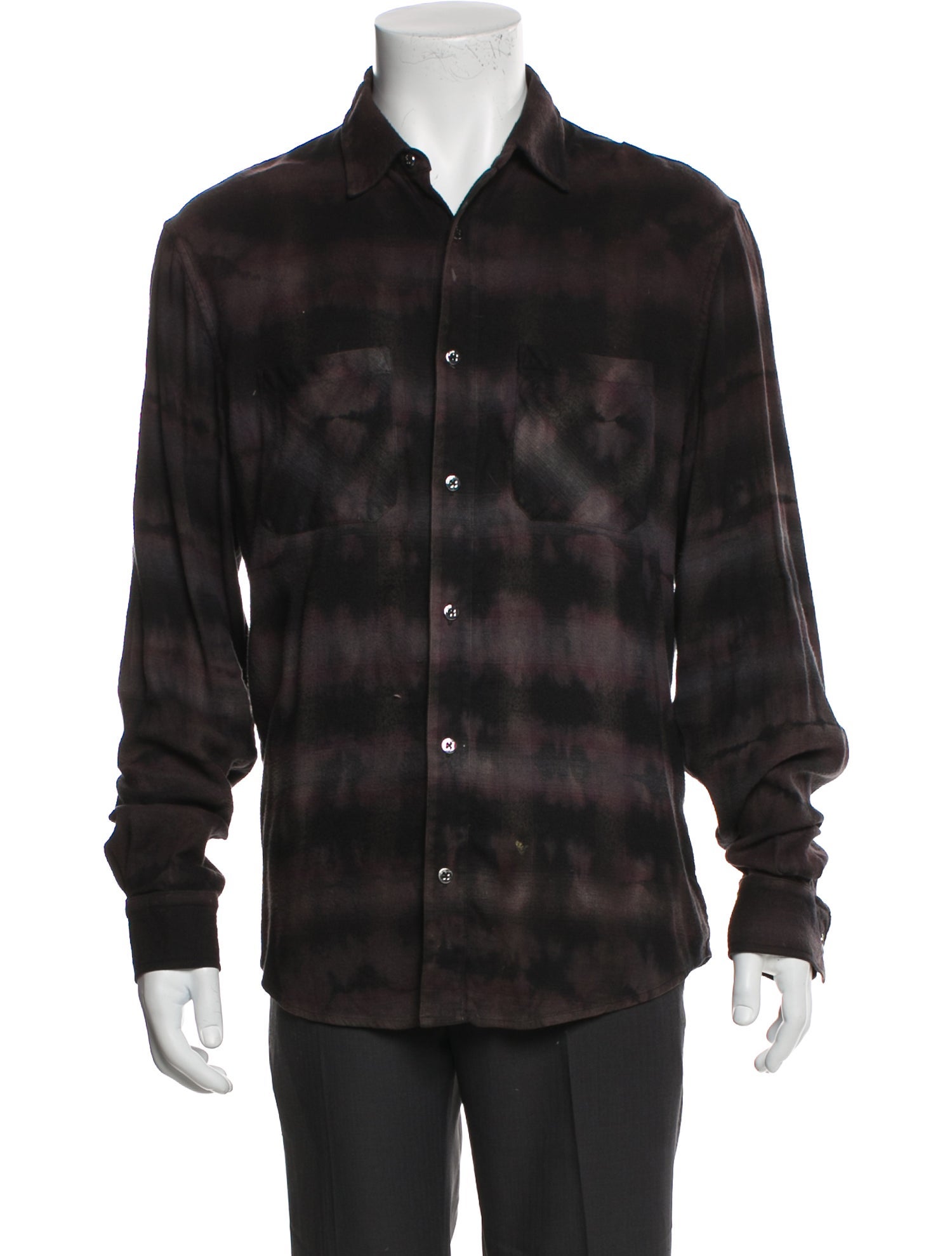 Amiri Plaid Print Long Sleeve Shirt