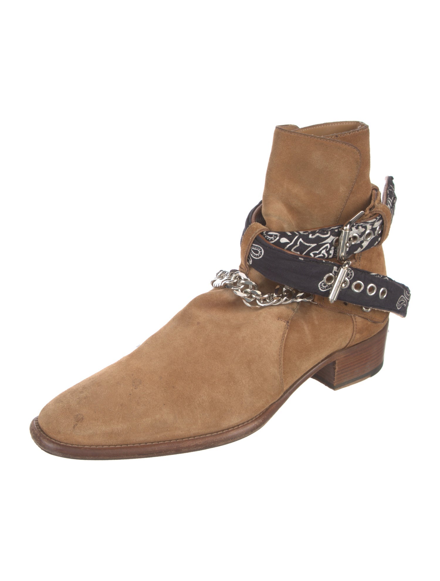 Amiri Suede Chain-Link Accents Boots