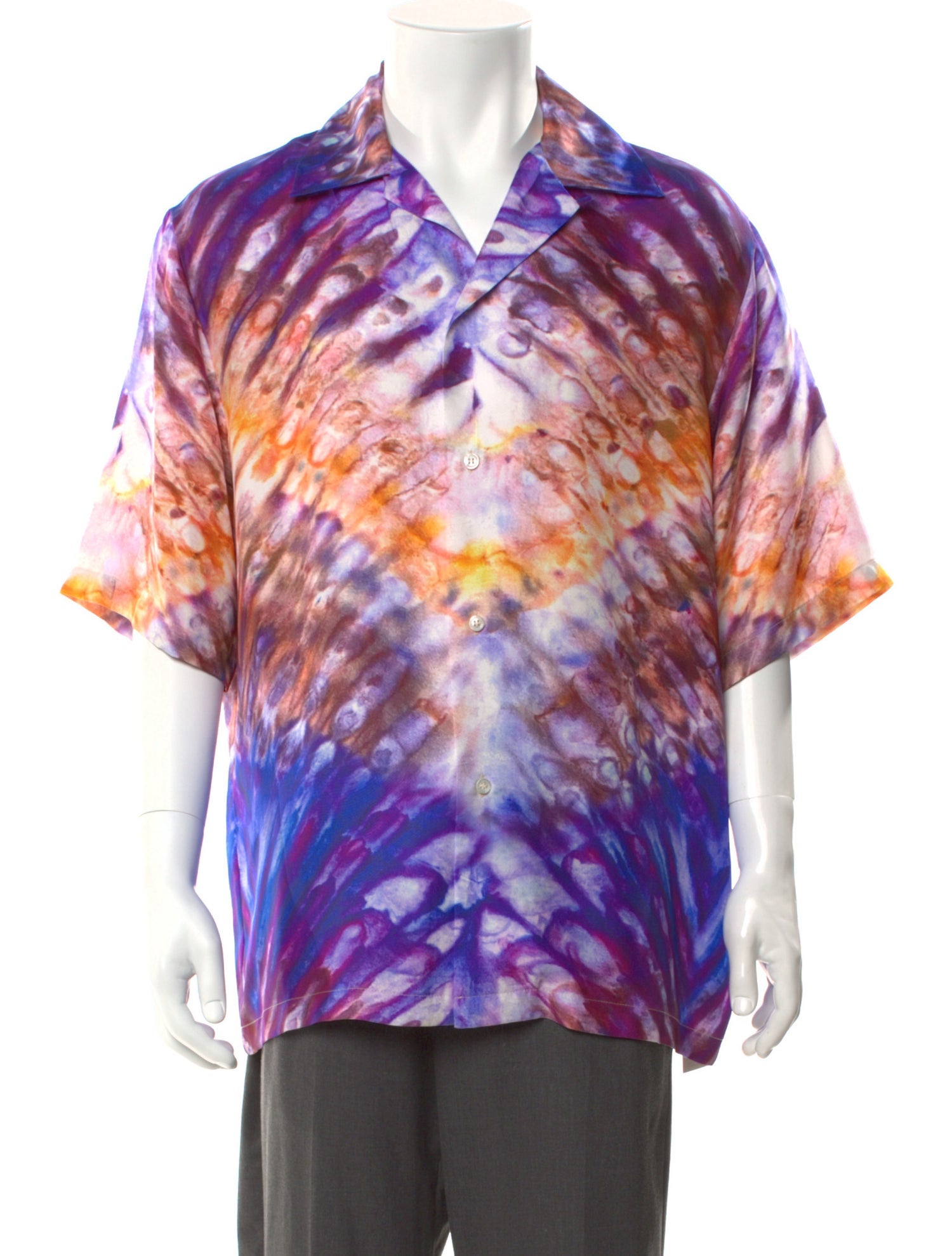 Amiri Silk Tie-Dye Print Shirt