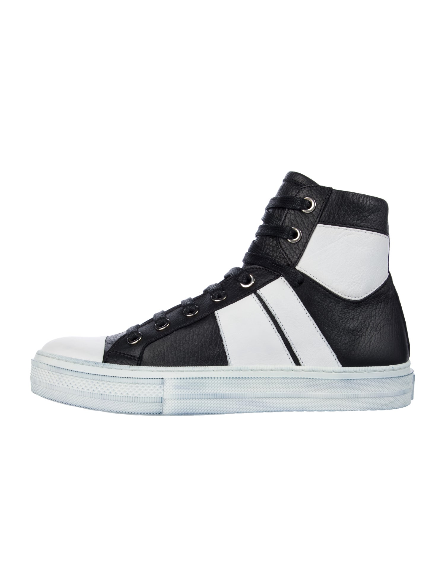 Amiri Leather Colorblock Pattern Sneakers
