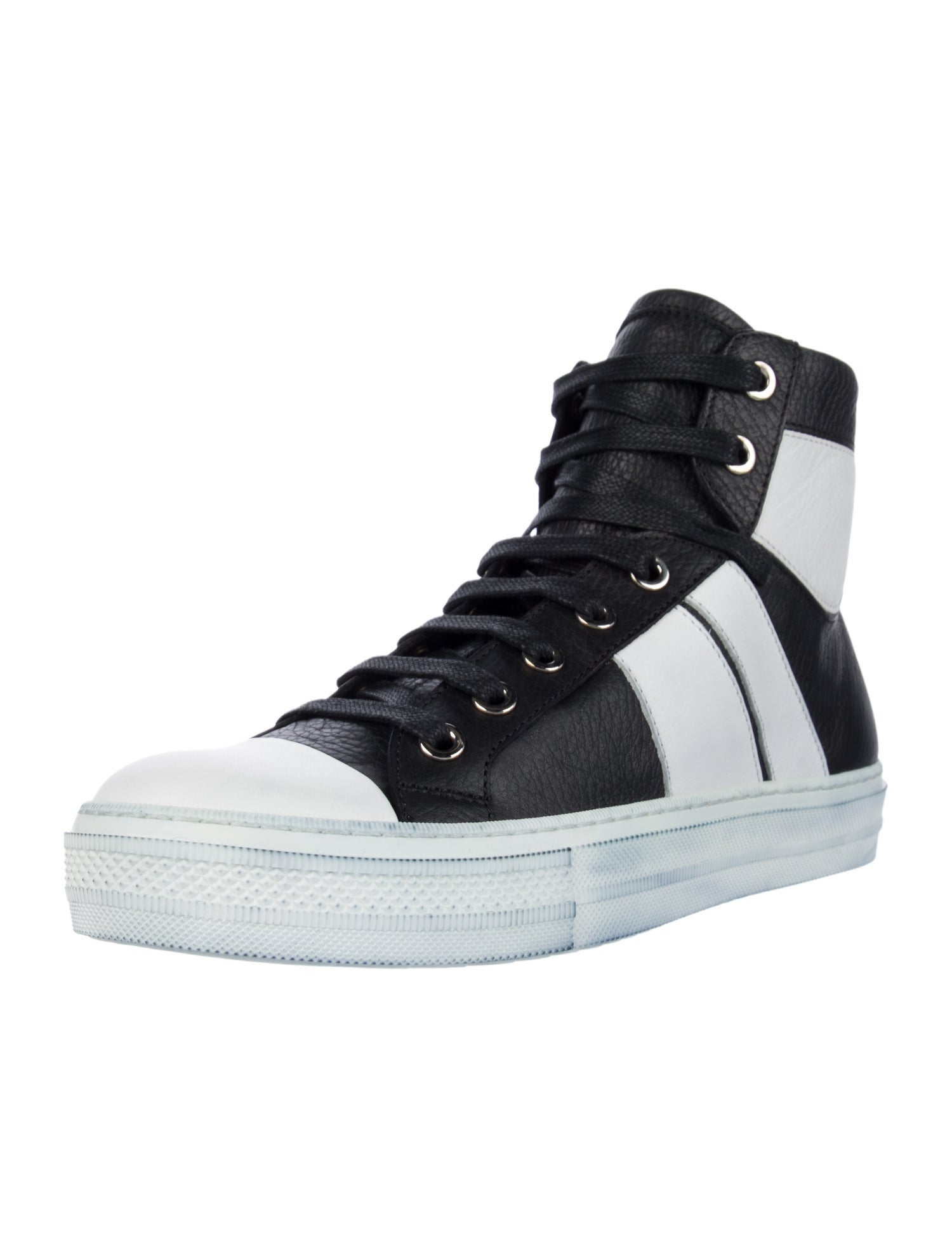 Amiri Leather Colorblock Pattern Sneakers