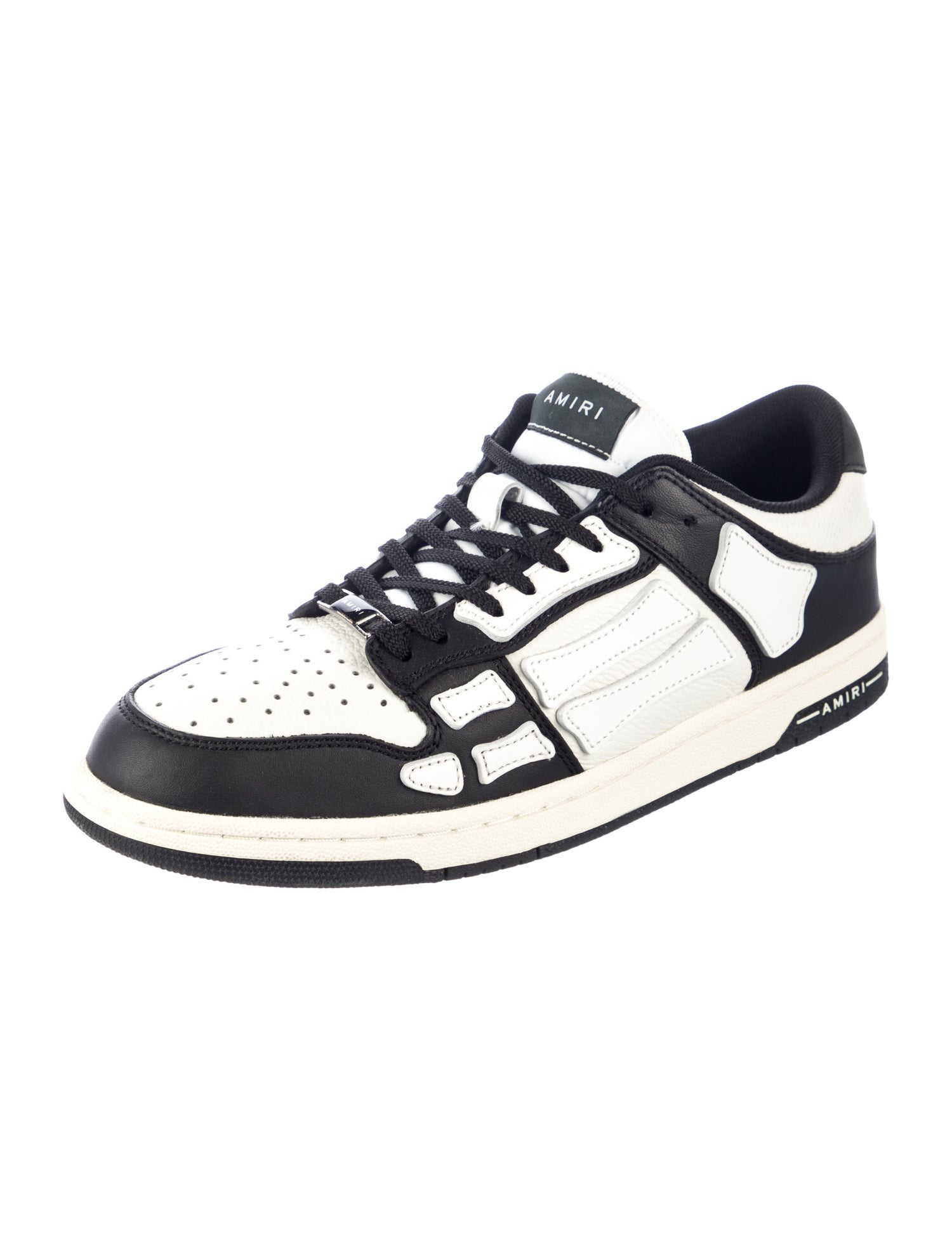 Amiri Leather Colorblock Pattern Sneakers