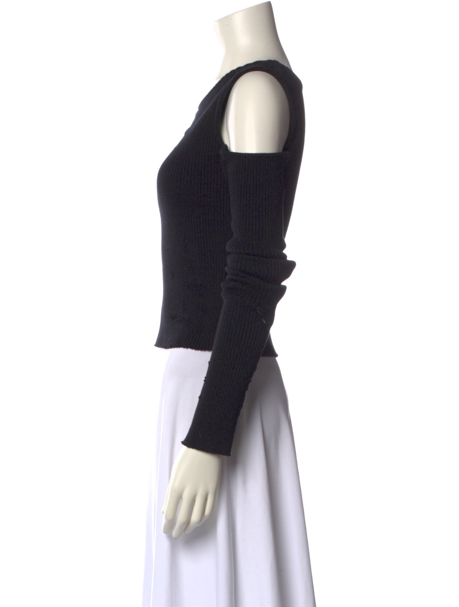 Amiri Scoop Neck Long Sleeve Crop Top