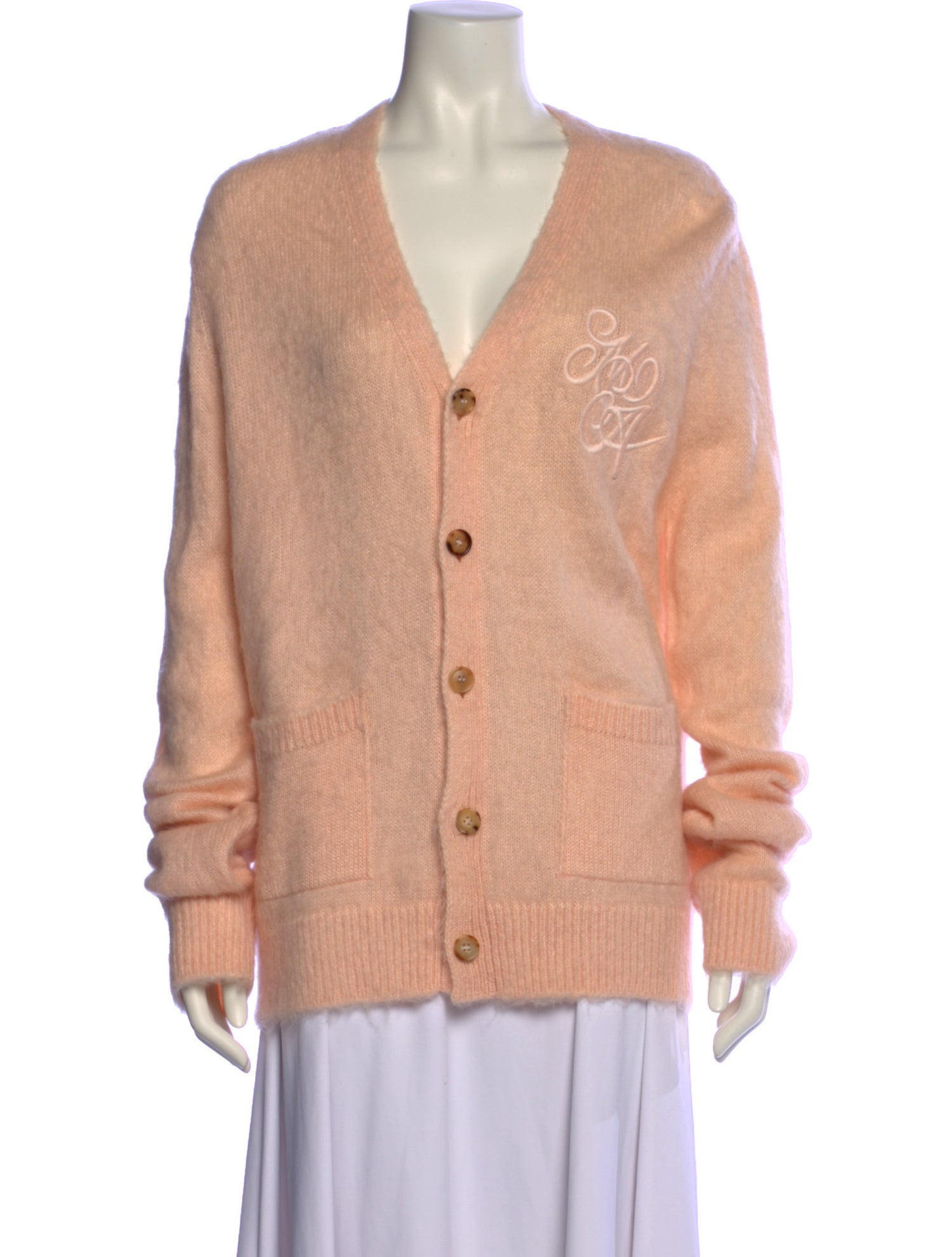Amiri MA Swirl Cardigan V-Neck Sweater