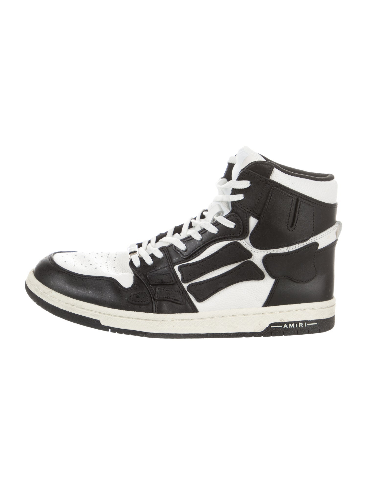 Amiri Leather Colorblock Pattern Sneakers