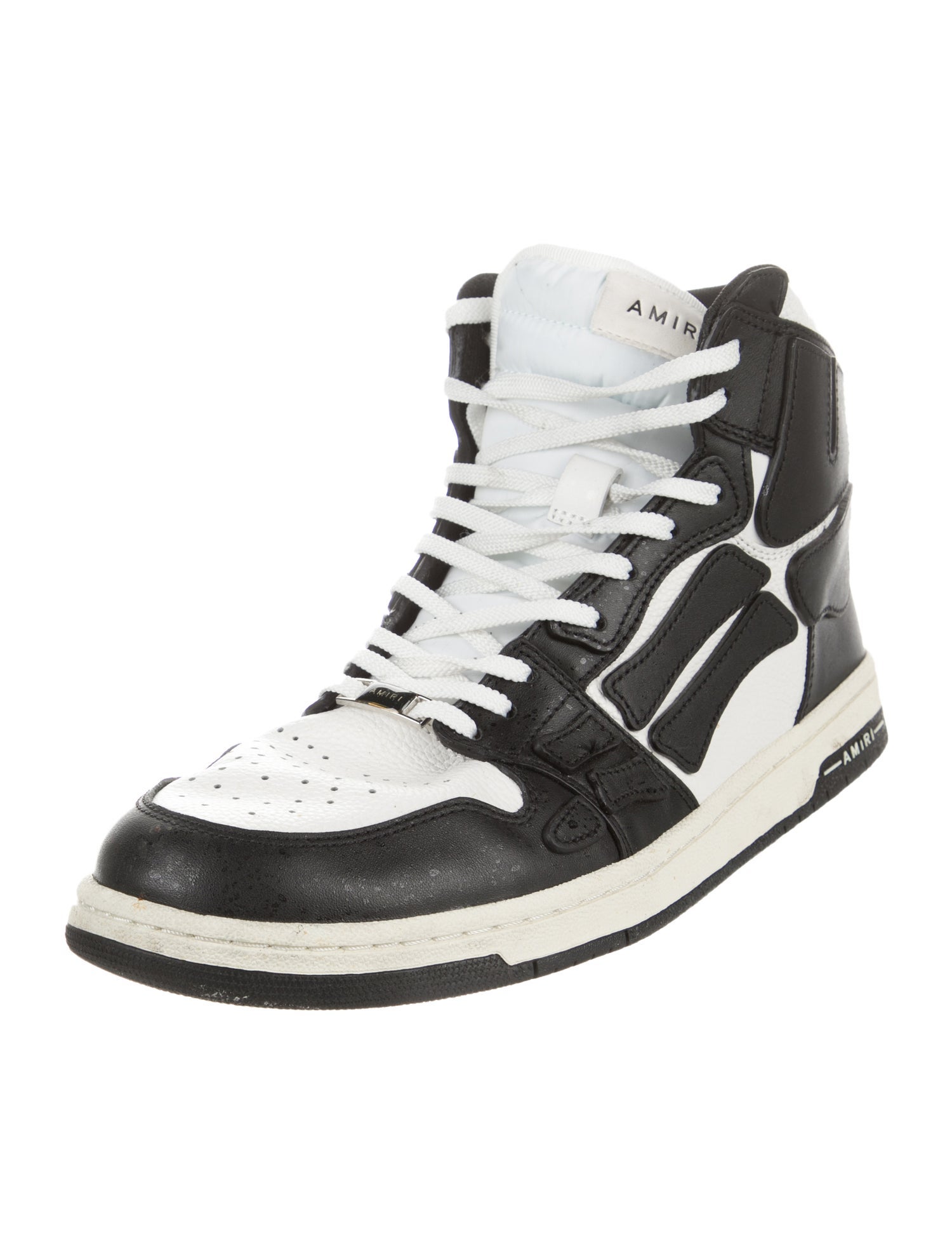 Amiri Leather Colorblock Pattern Sneakers