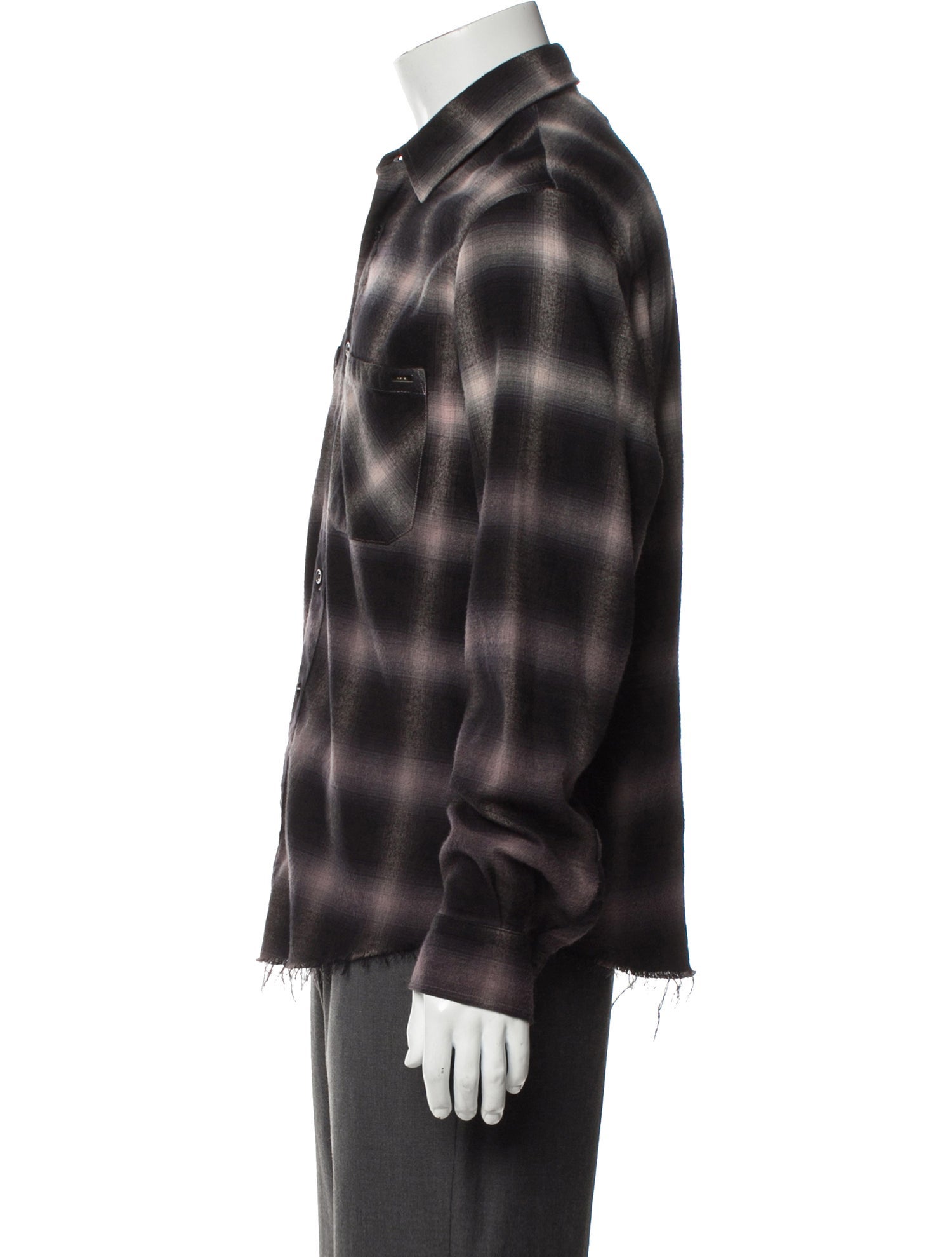 Amiri Plaid Print Long Sleeve Western Shirt