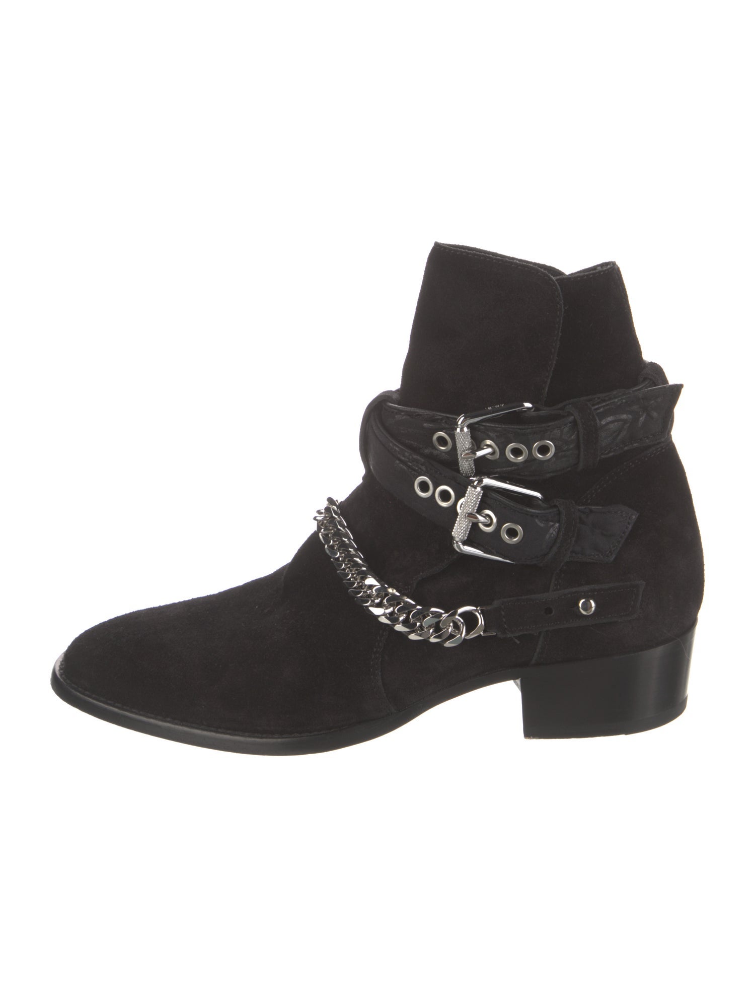 Amiri Suede Chain-Link Accents Boots