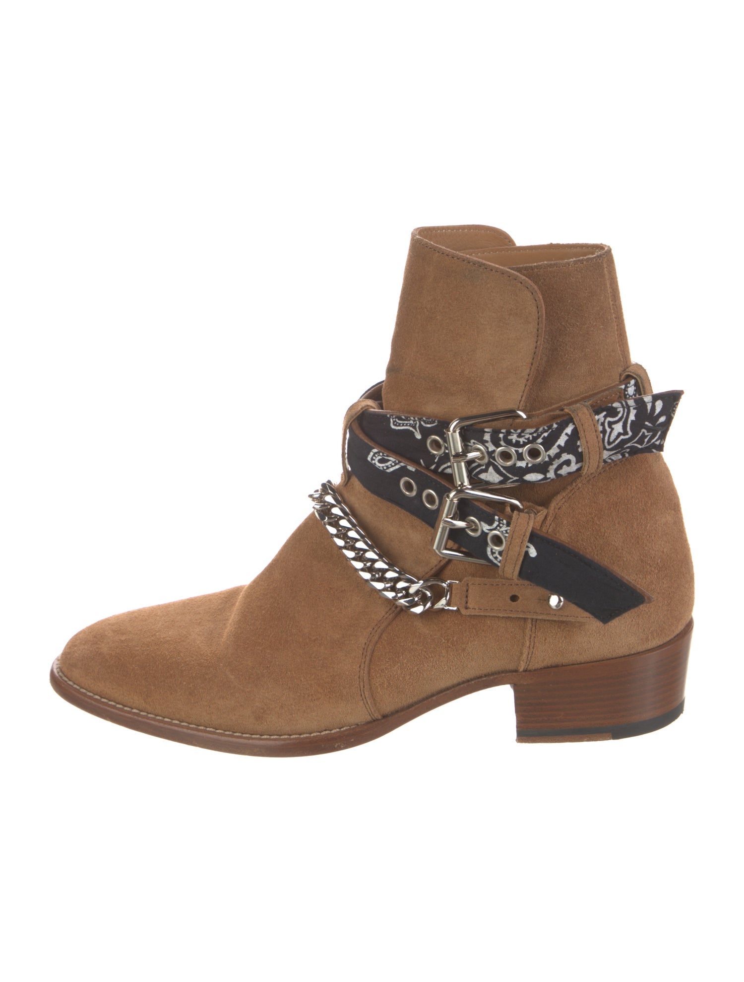 Amiri Suede Chain-Link Accents Boots