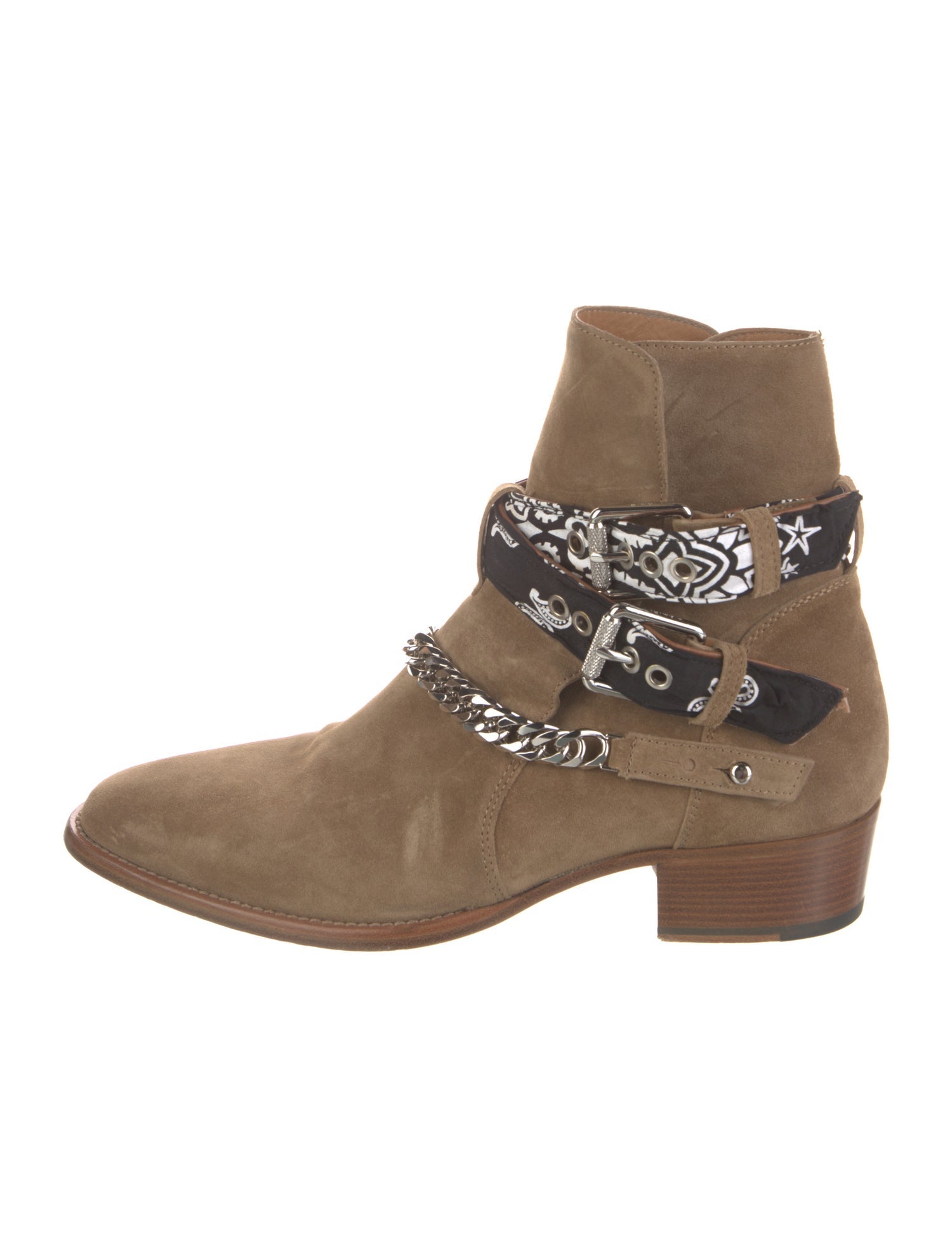 Amiri Suede Chain-Link Accents Boots
