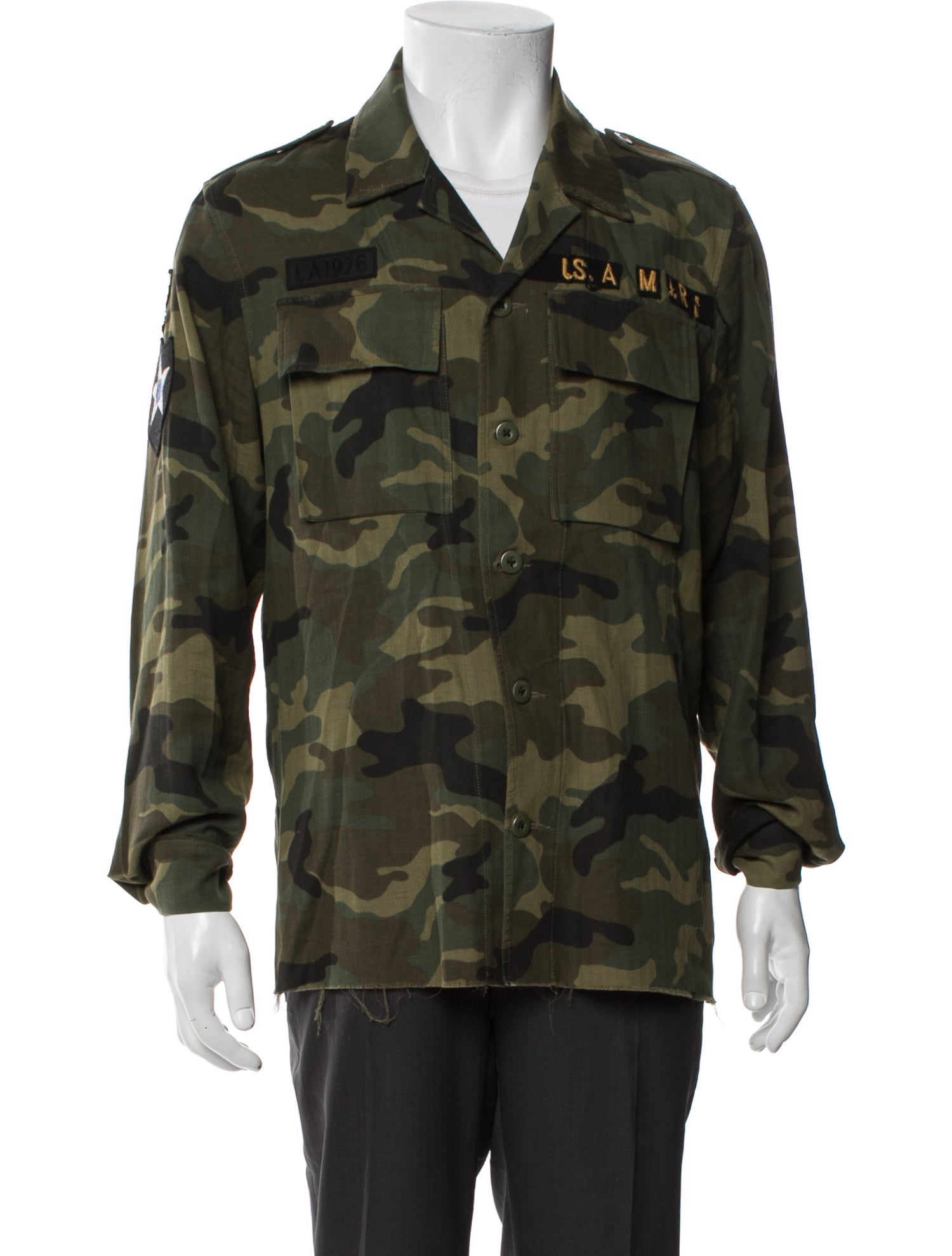 Amiri Camouflage Print Long Sleeve Shirt