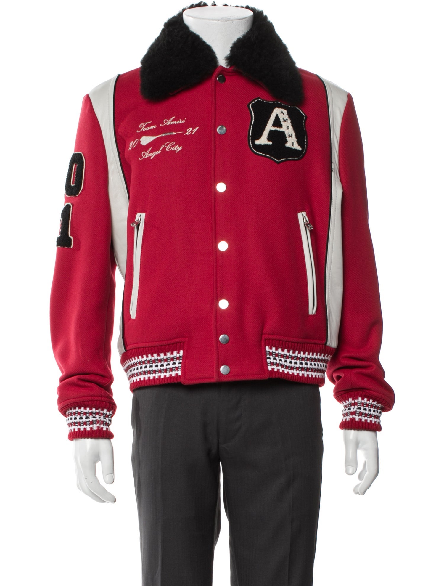 Amiri Wool Graphic Print Varsity Jacket w/ Tags