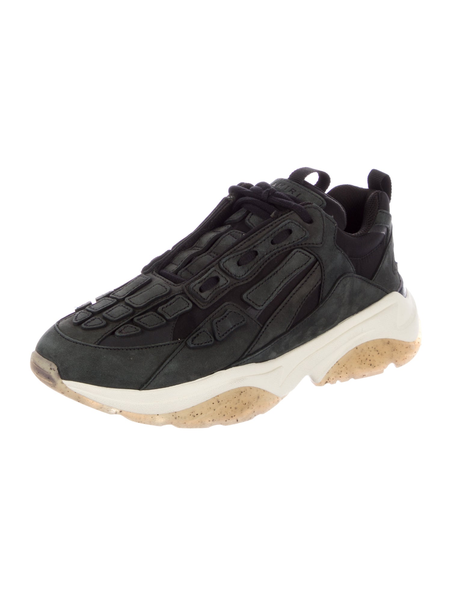 Amiri Suede Colorblock Pattern Sneakers