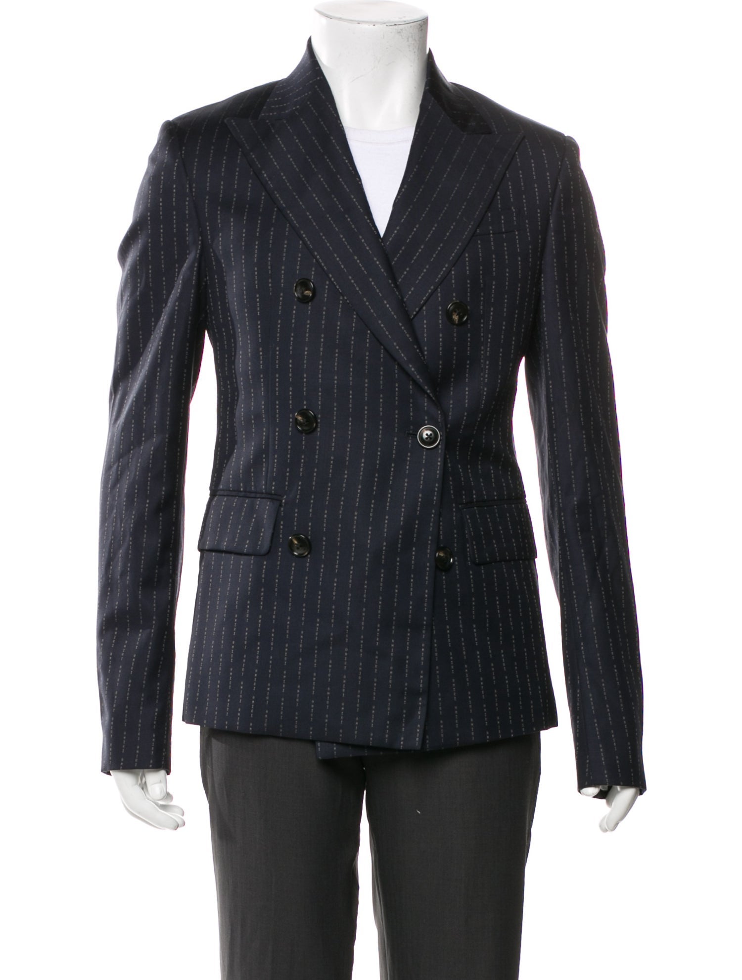 Amiri Wool Striped Peacoat