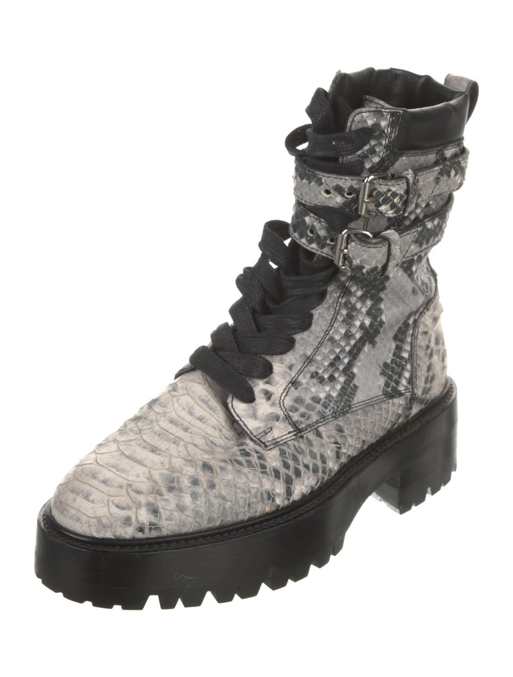 Amiri Python Ankle Combat Boots White Animal Prin… - image 2