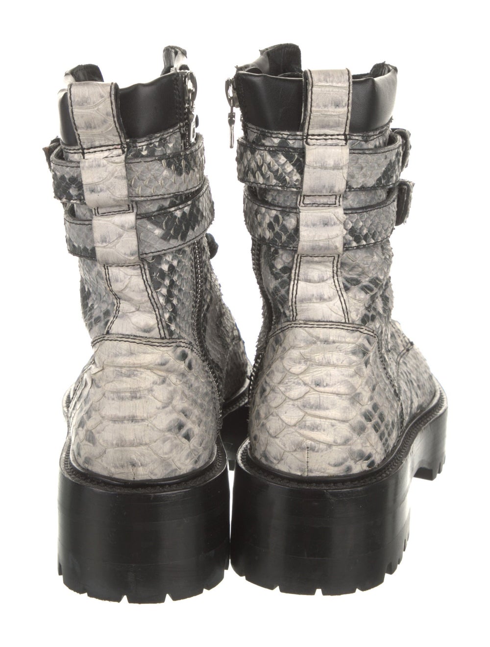 Amiri Python Ankle Combat Boots White Animal Prin… - image 4