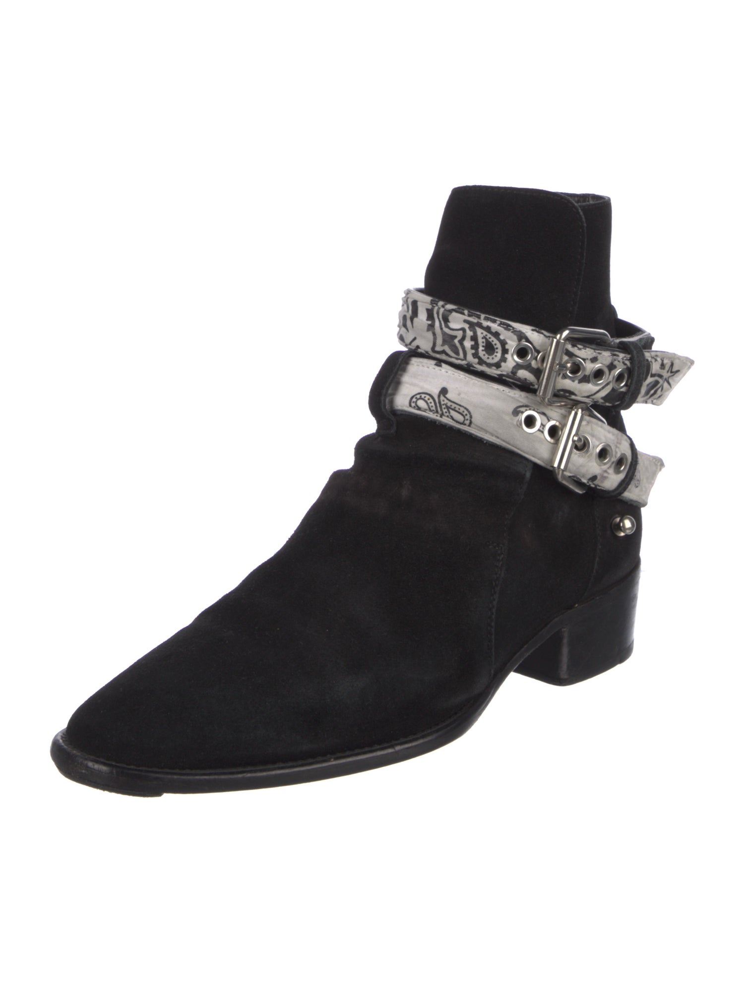 Amiri Suede Paisley Print Boots