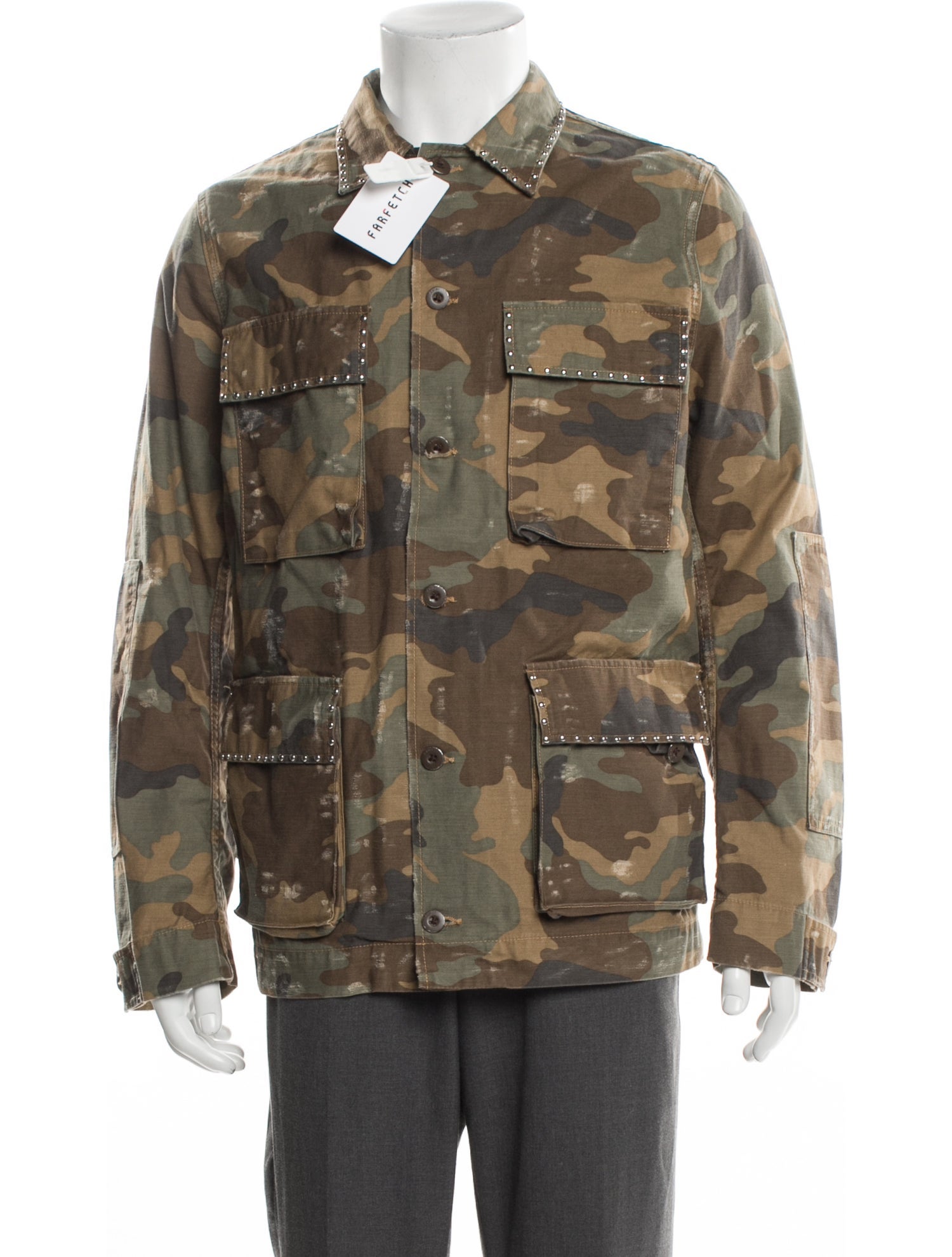 Amiri Camouflage Print Utility Jacket w/ Tags
