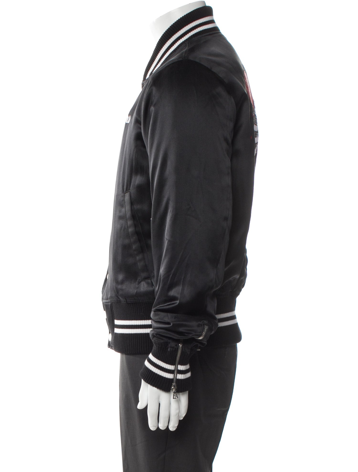 Amiri Silk Striped Varsity Jacket