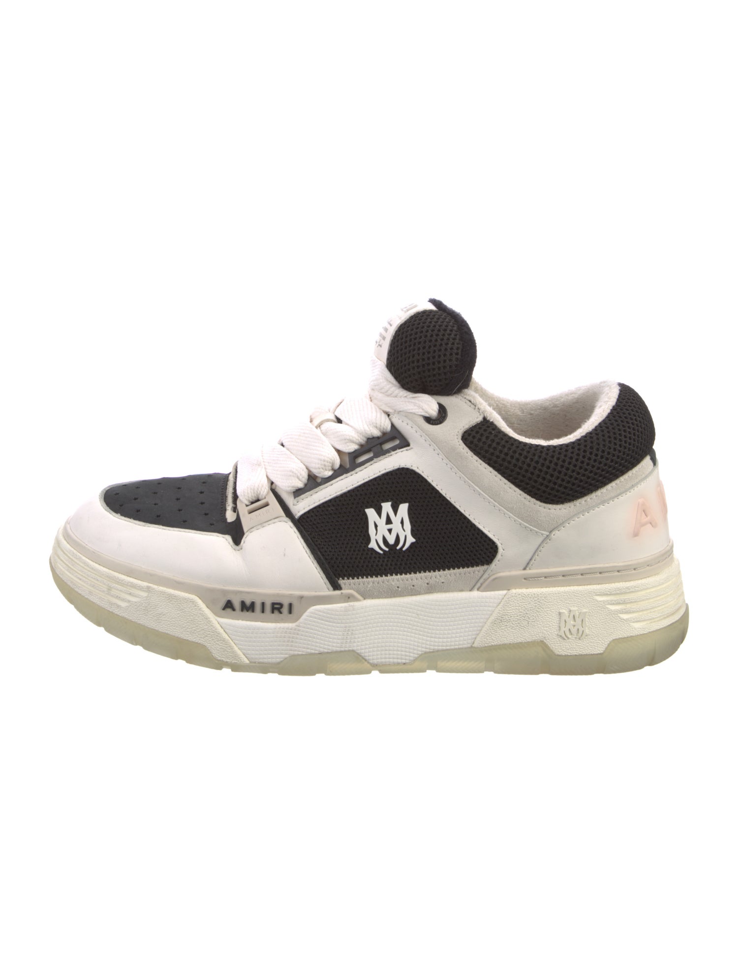 Amiri Leather Colorblock Pattern Sneakers