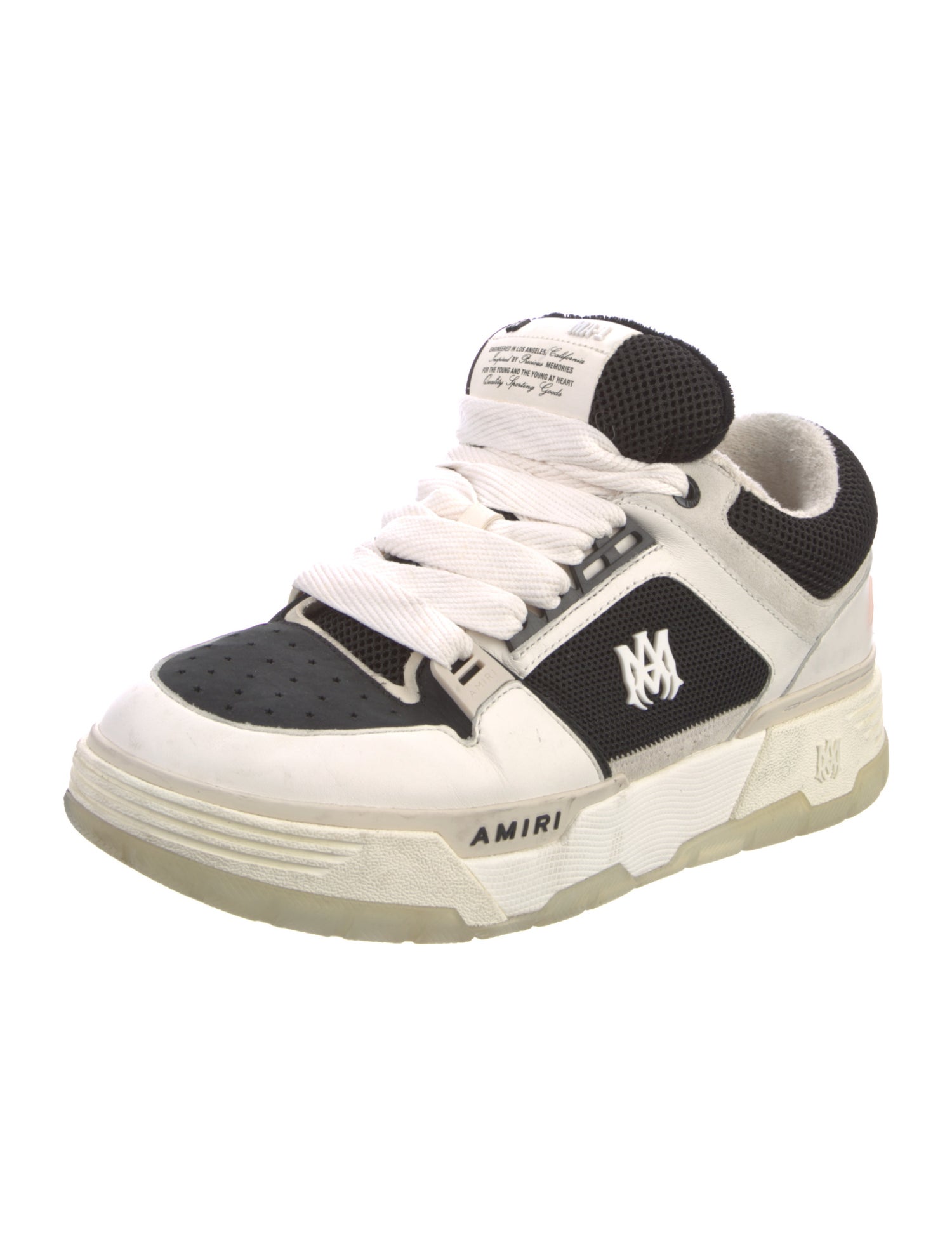 Amiri Leather Colorblock Pattern Sneakers