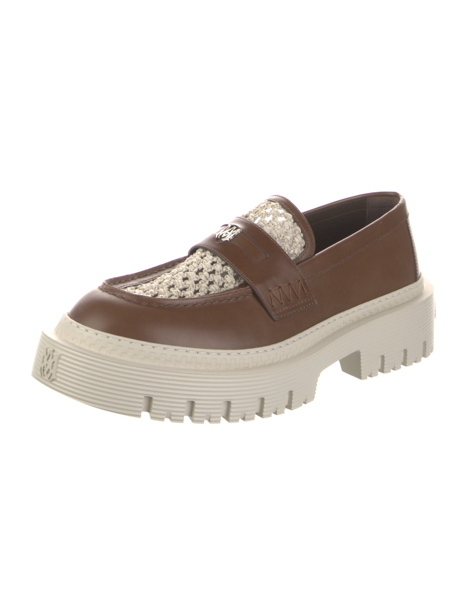 Amiri Leather Colorblock Pattern Loafers