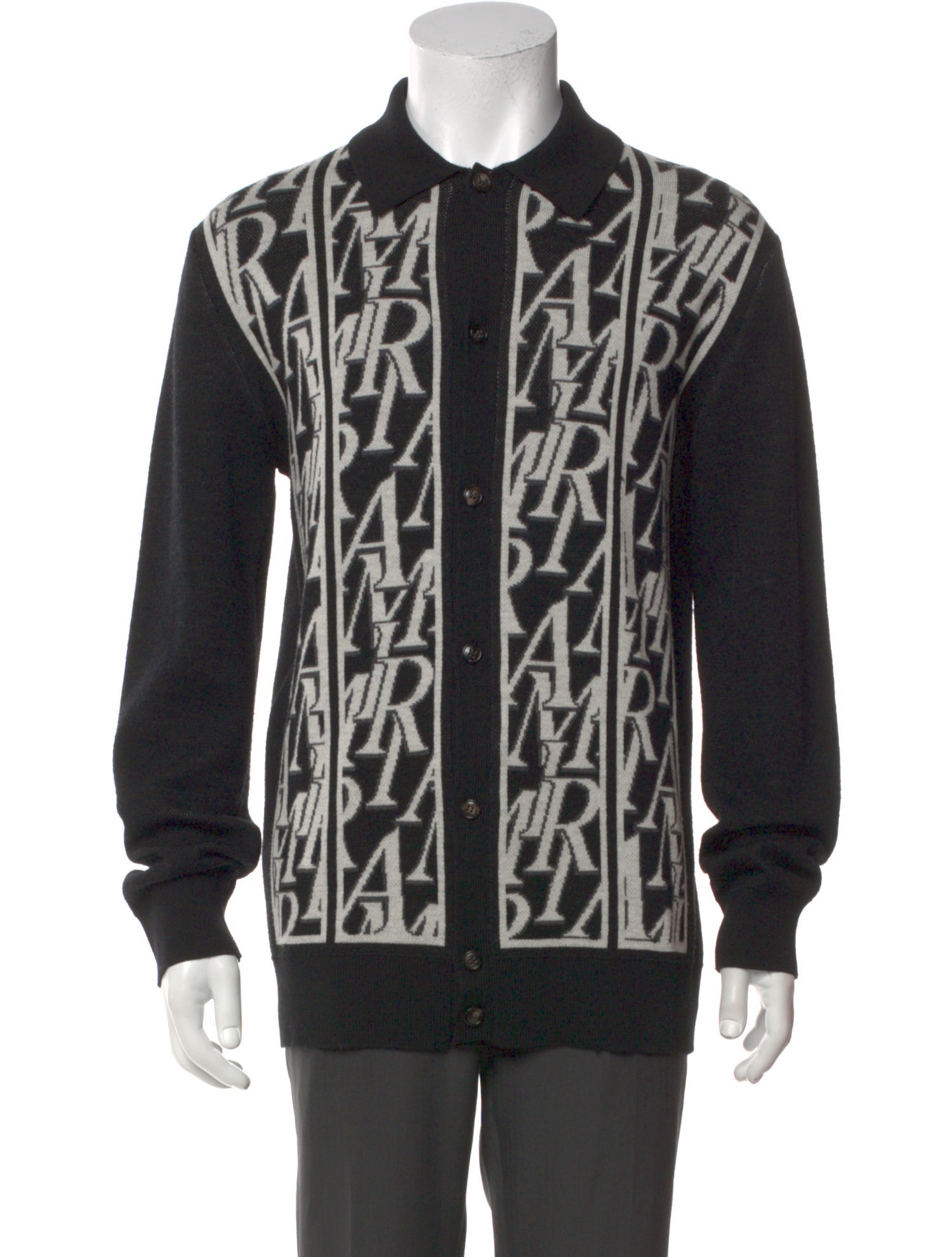 Amiri Graphic Print Collar Cardigan
