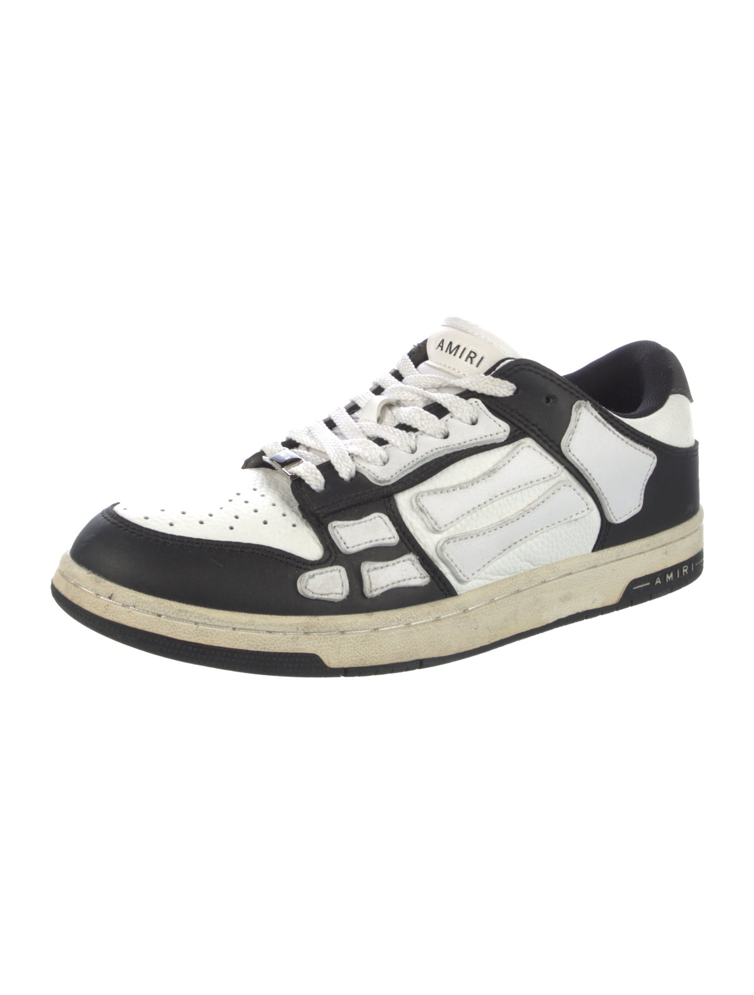 Amiri Leather Colorblock Pattern Sneakers