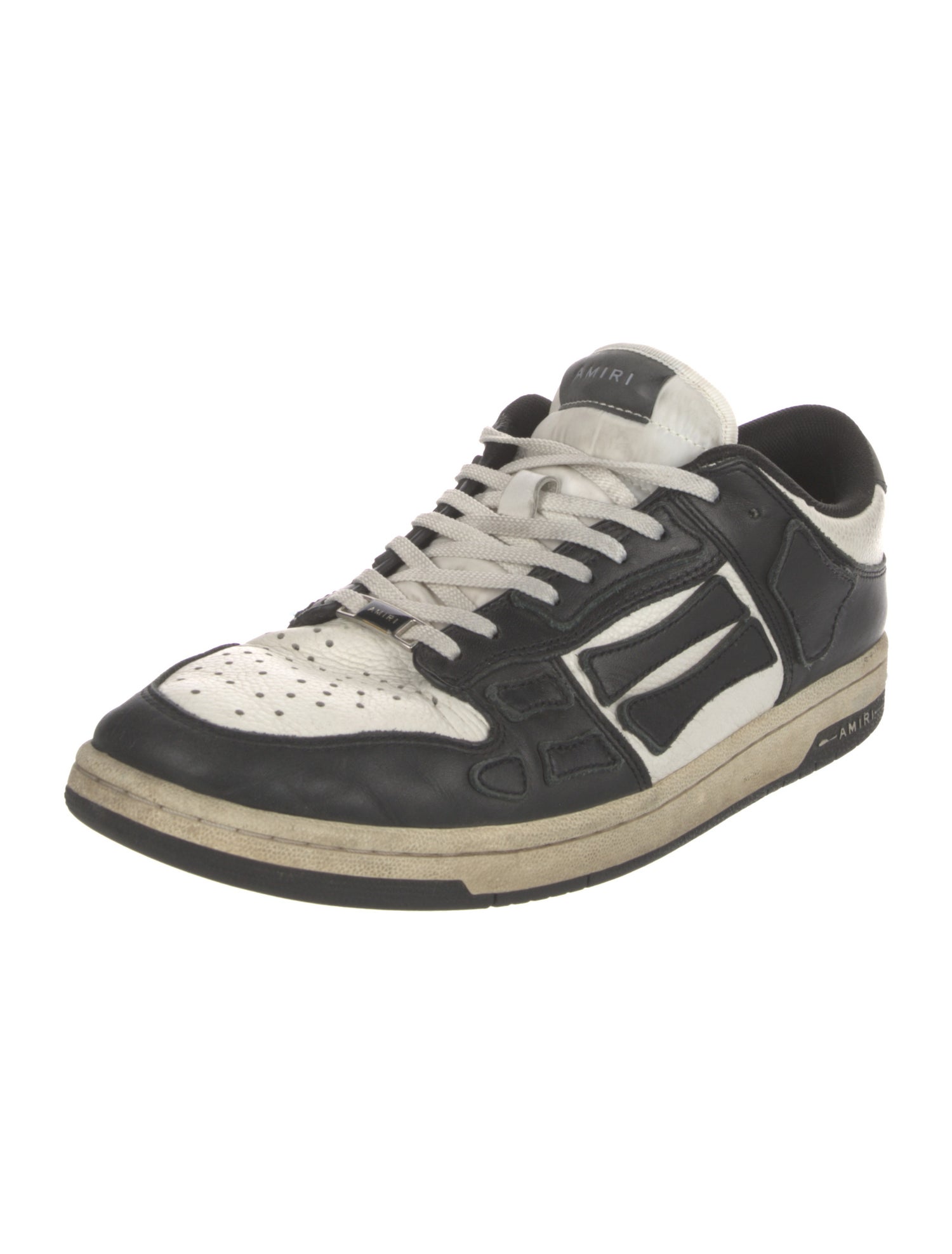 Amiri Leather Colorblock Pattern Sneakers
