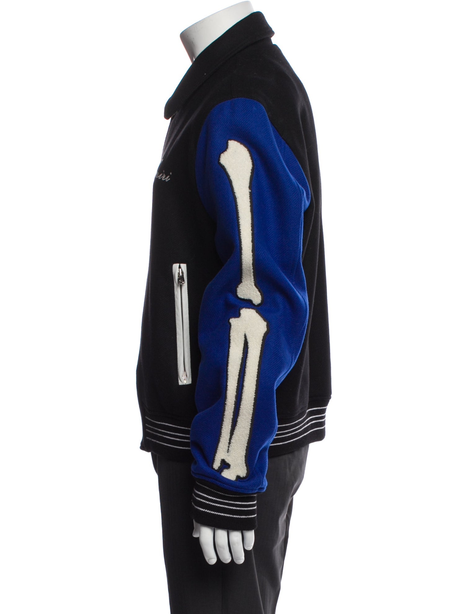 Amiri Wool Colorblock Pattern Varsity Jacket