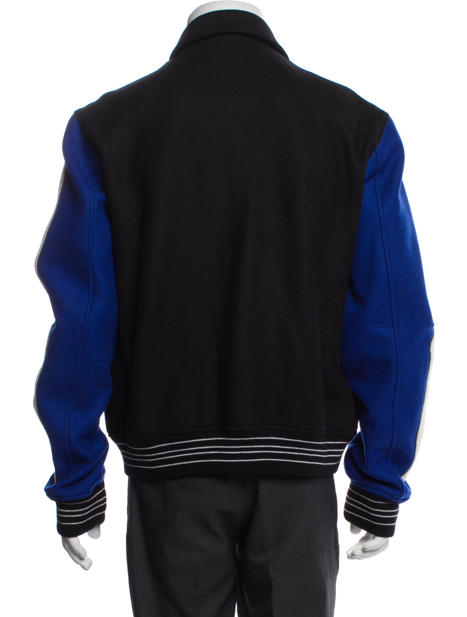 Wool Colorblock Pattern Varsity Jacket