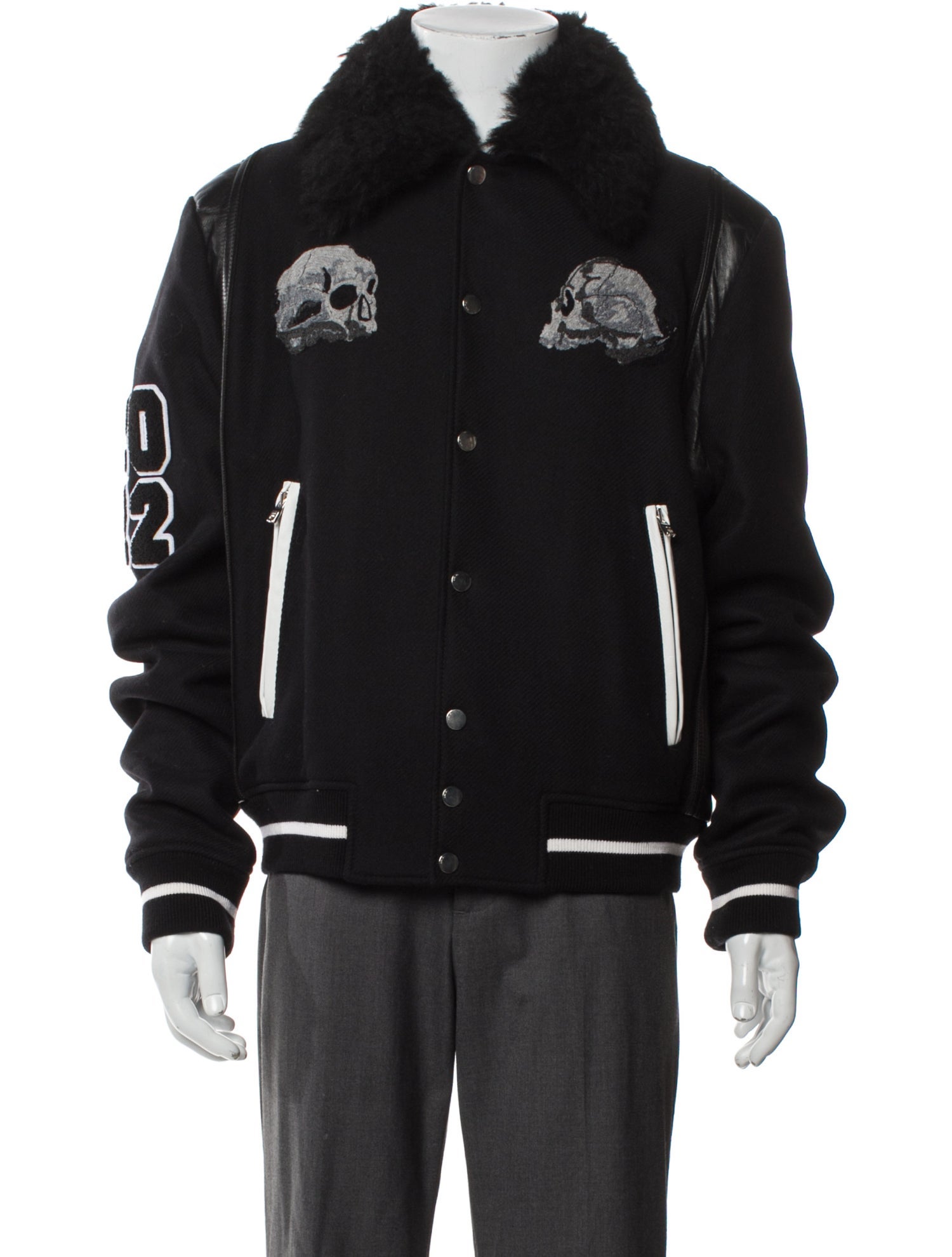 Amiri Wool Graphic Print Varsity Jacket