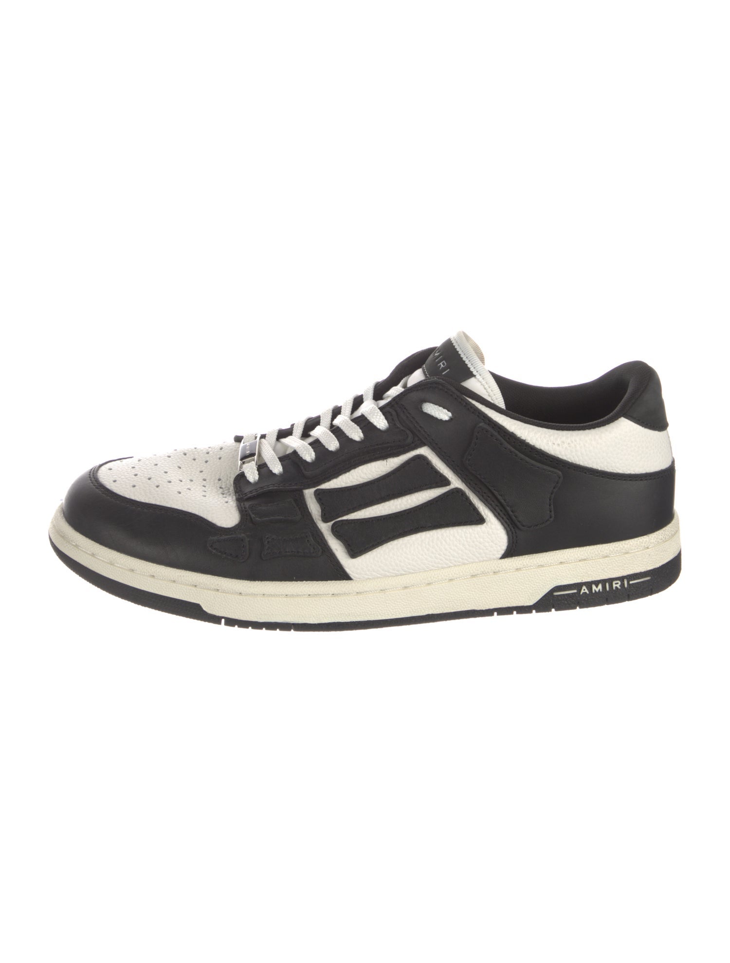 Amiri Leather Colorblock Pattern Sneakers