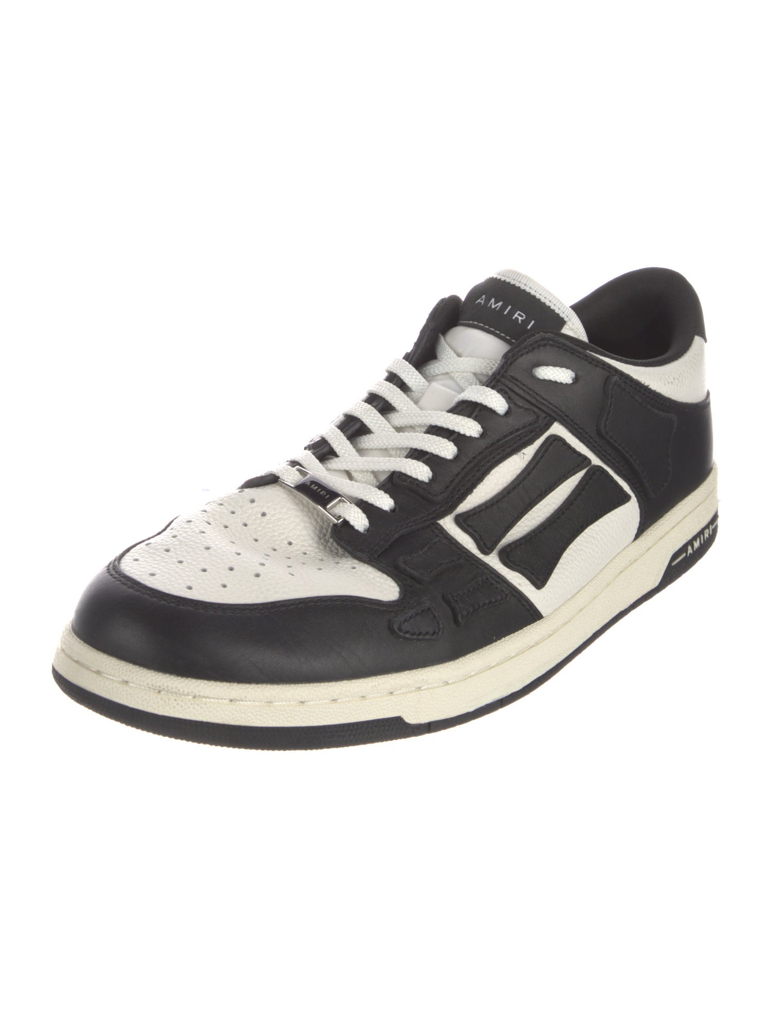 Amiri Leather Colorblock Pattern Sneakers