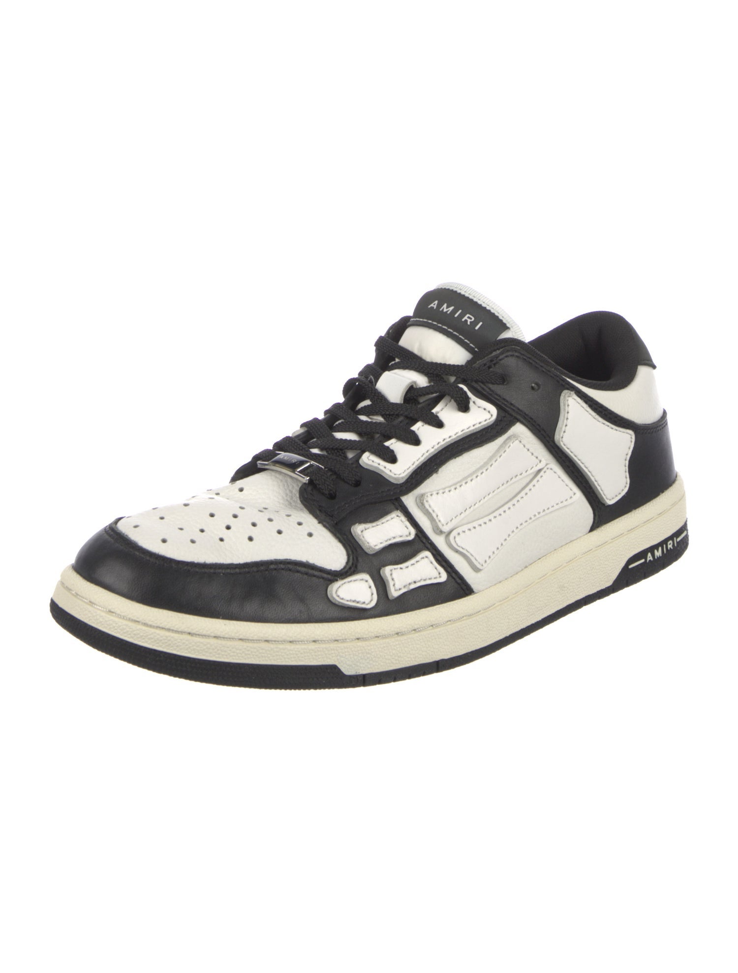 Amiri Leather Colorblock Pattern Sneakers