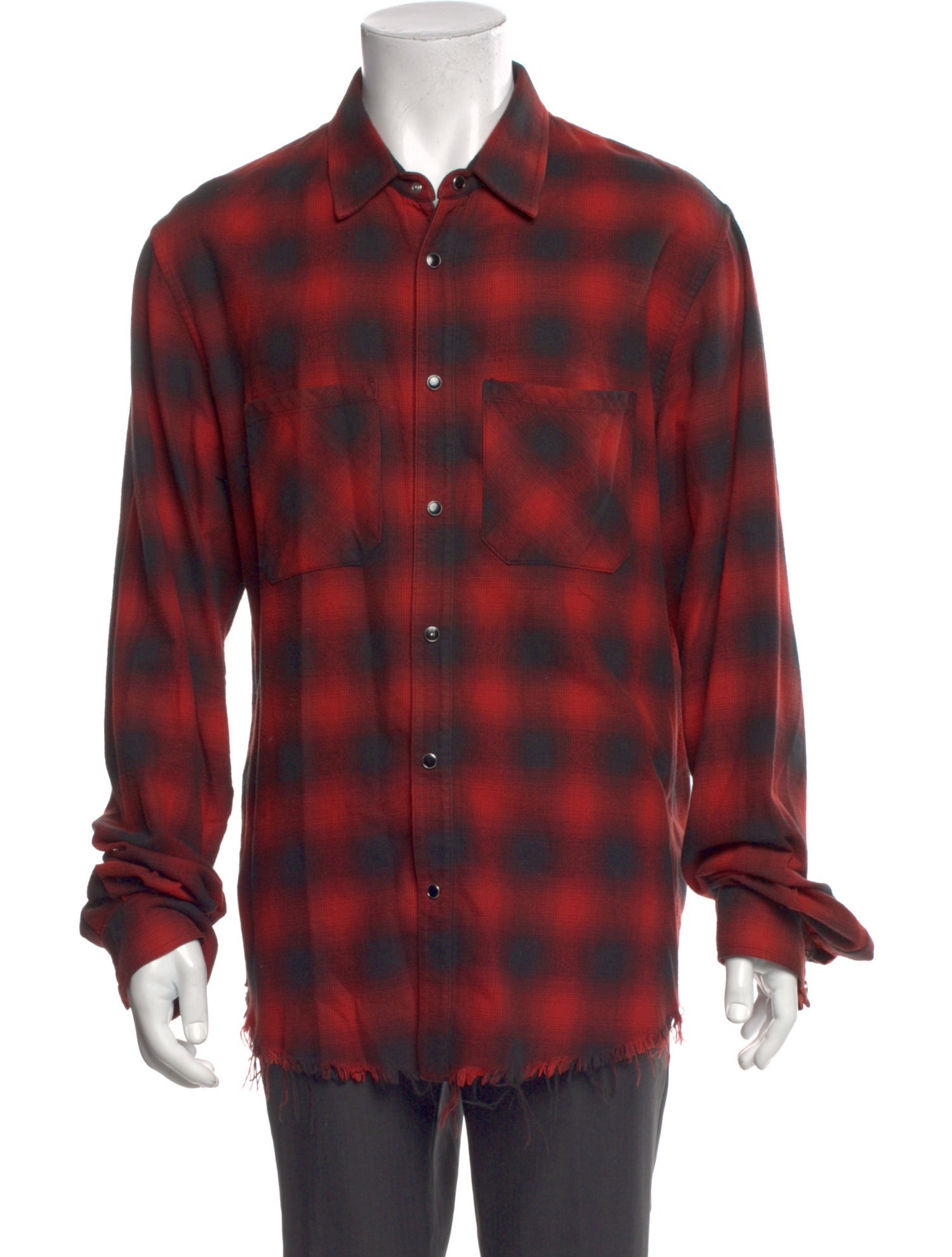 Amiri Plaid Print Long Sleeve Western Shirt