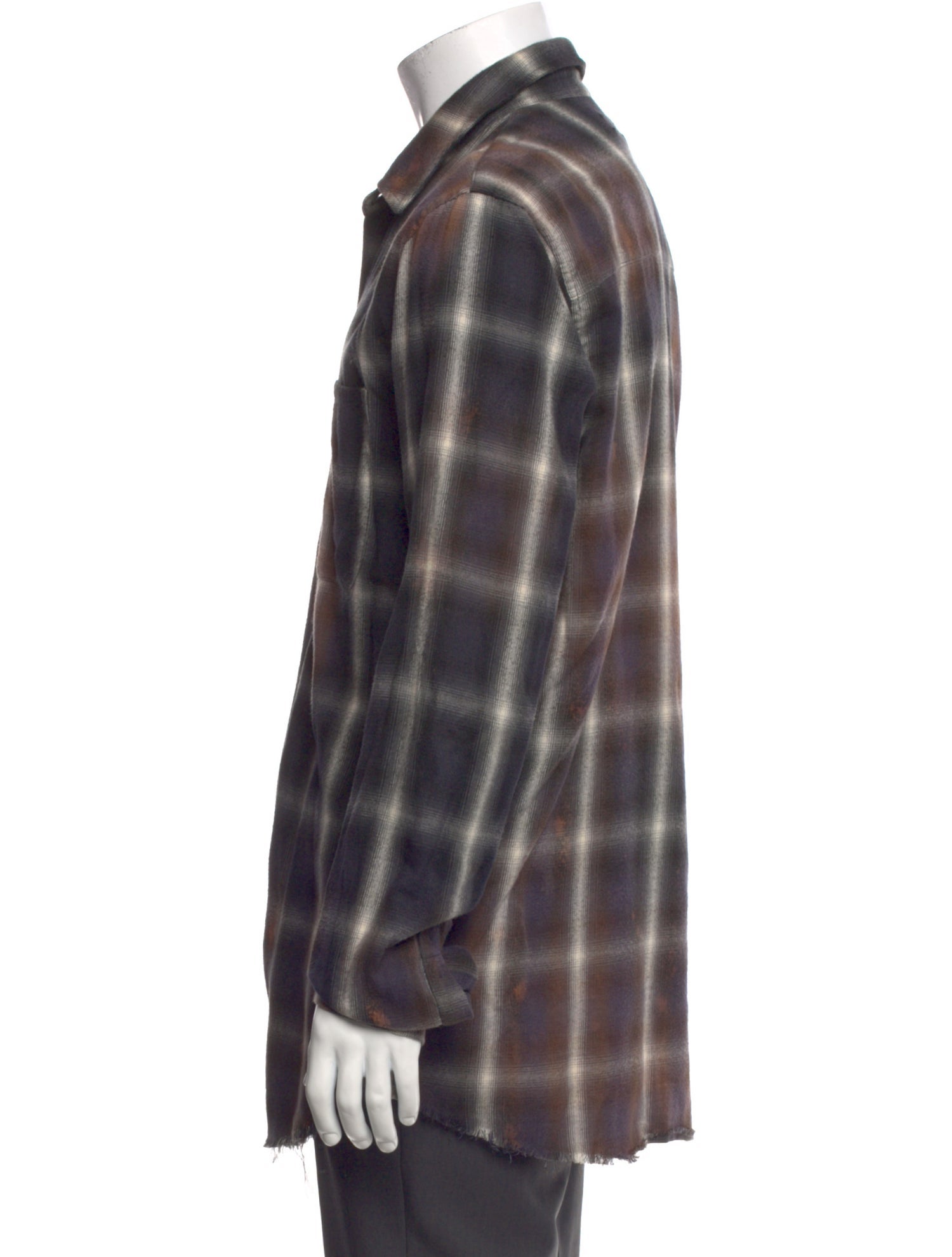 Amiri Plaid Print Long Sleeve Shirt
