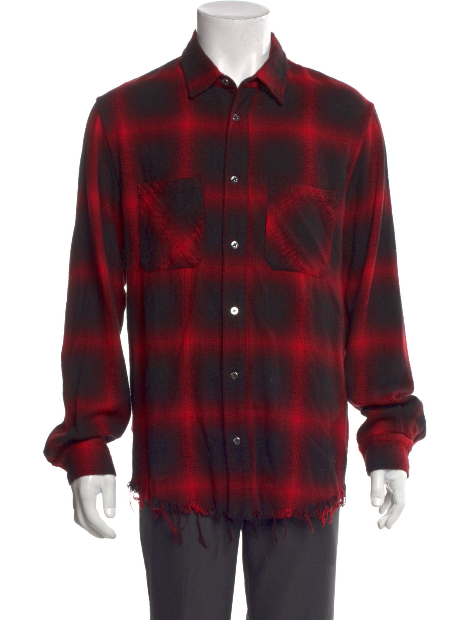 Amiri Plaid Print Long Sleeve Shirt