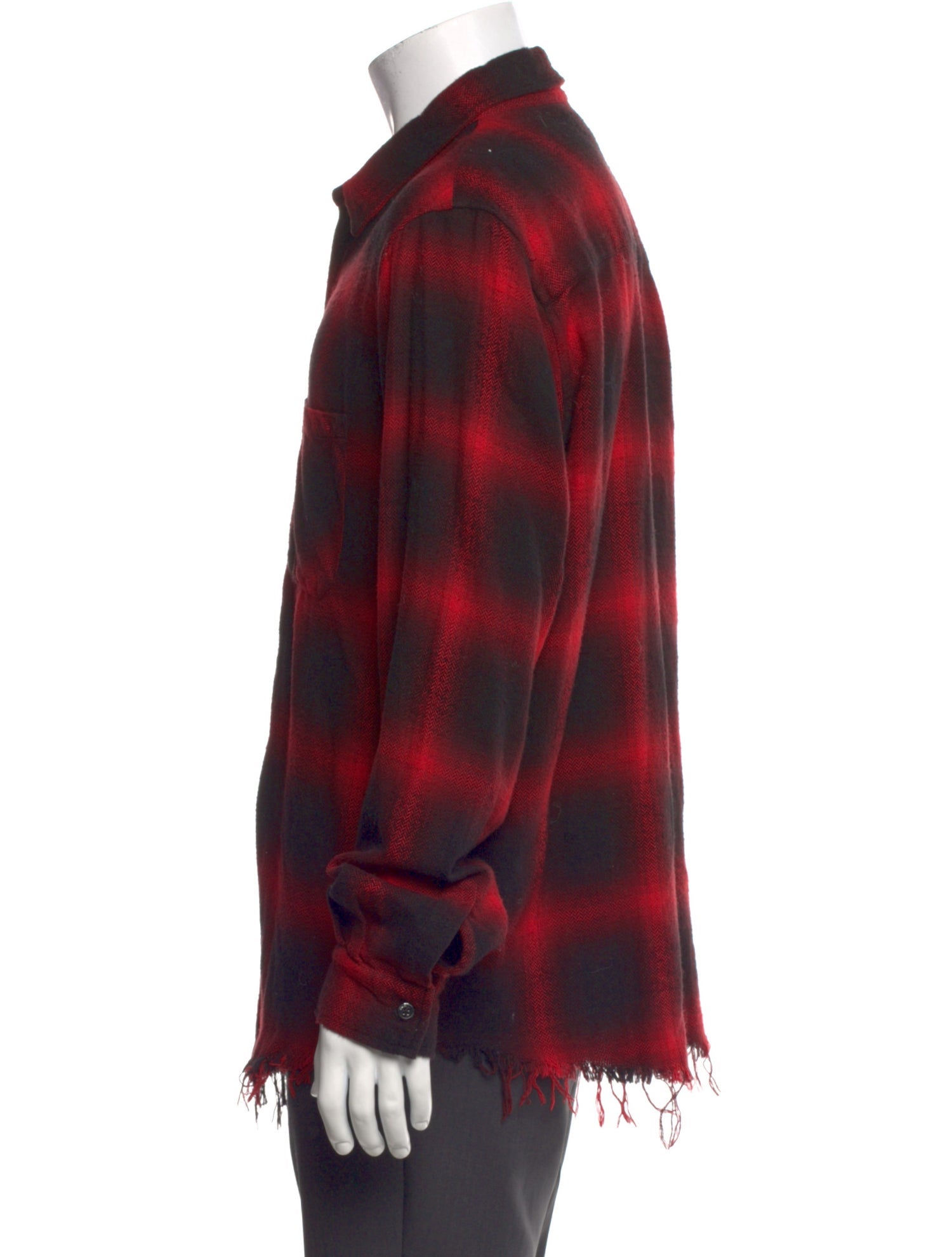 Amiri Plaid Print Long Sleeve Shirt