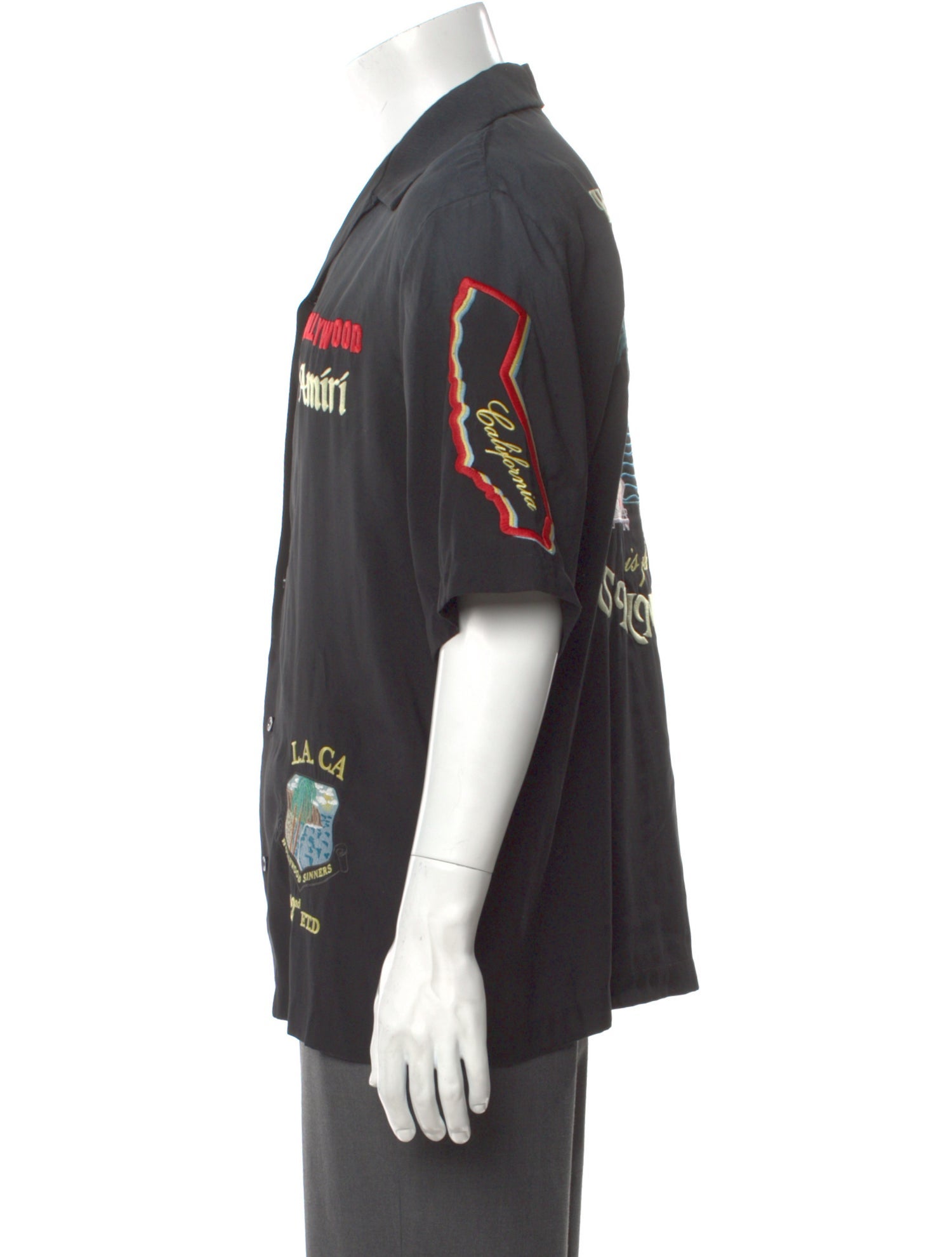 Amiri Graphic Print Three-Quarter Sleeve Denim Shirt w/ Tags