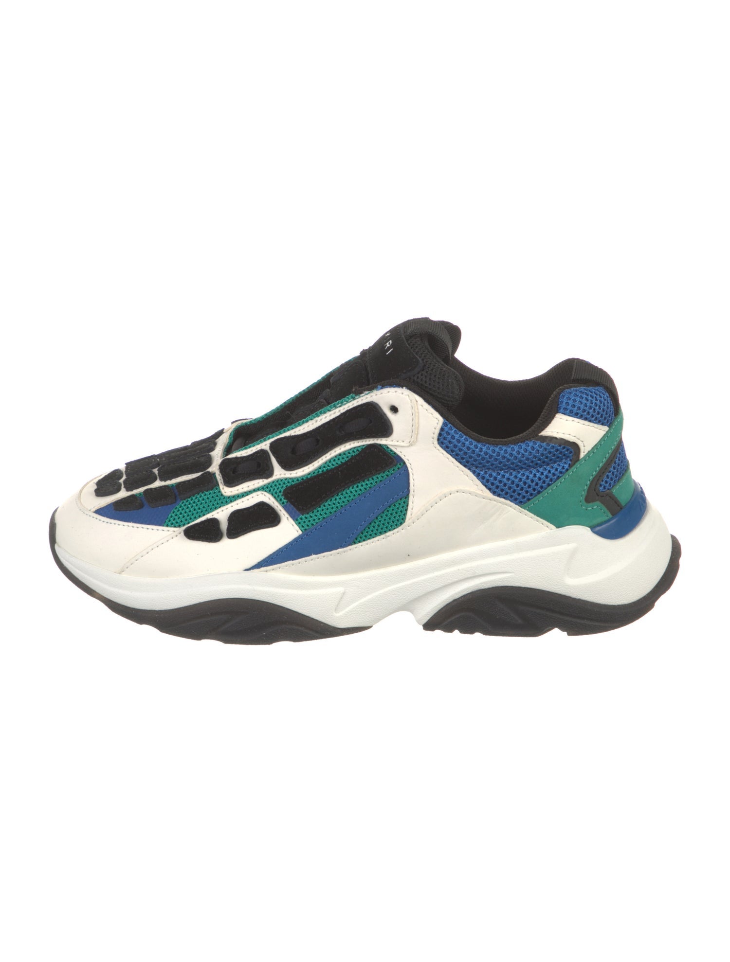 Amiri Leather Colorblock Pattern Sneakers