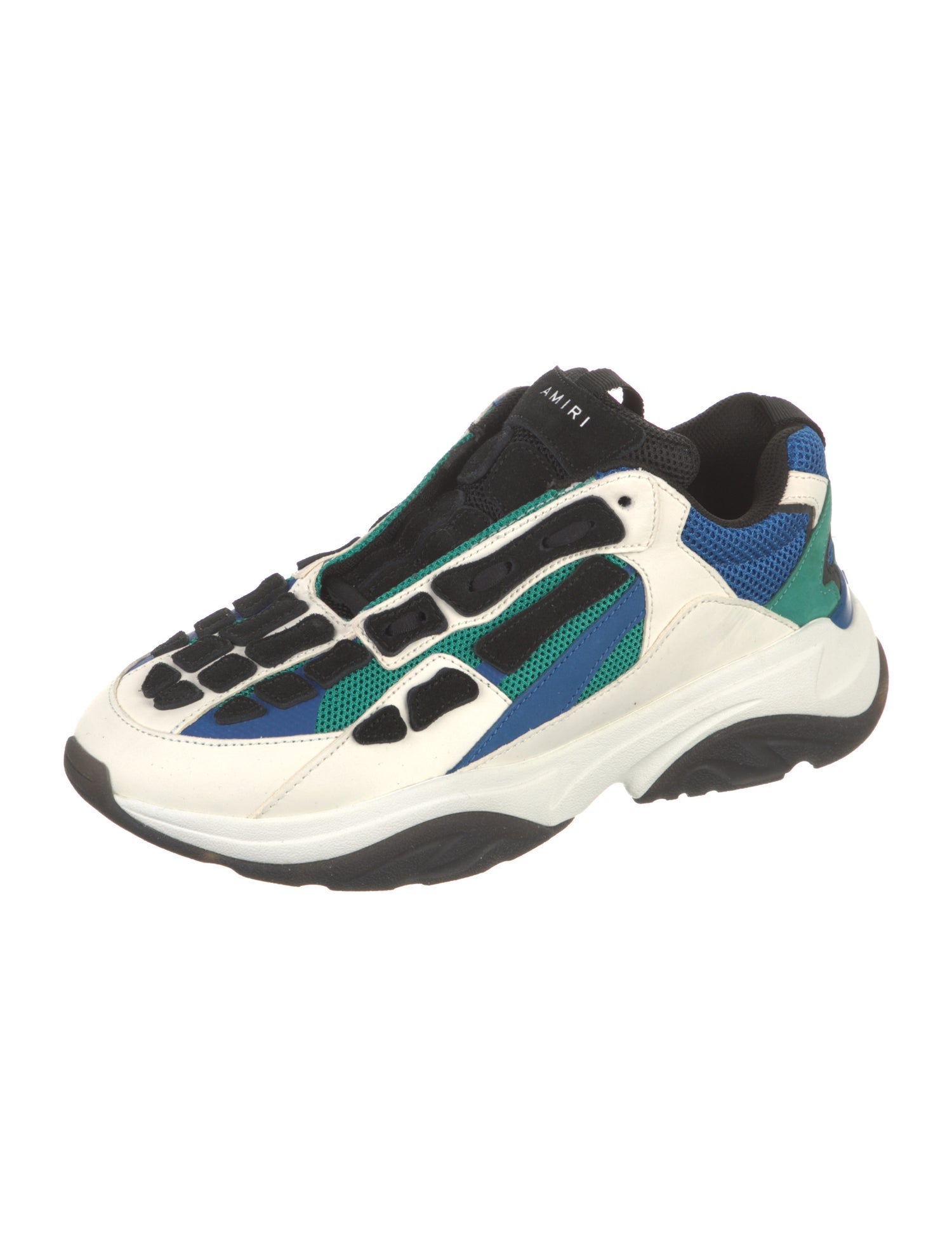 Amiri Leather Colorblock Pattern Sneakers